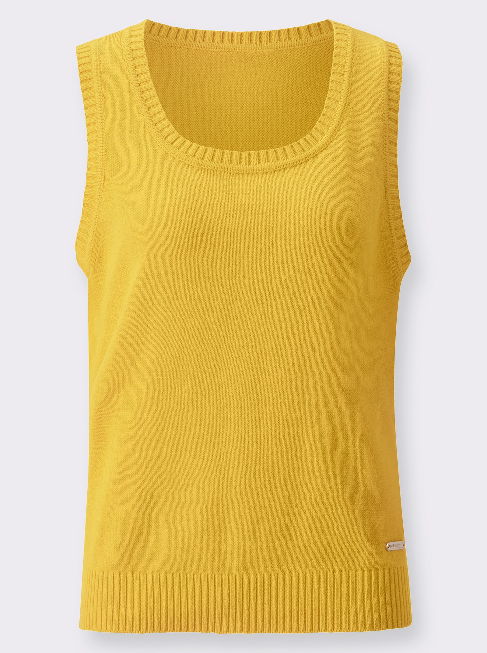 Pullunder aus Melange-Strick - ocker