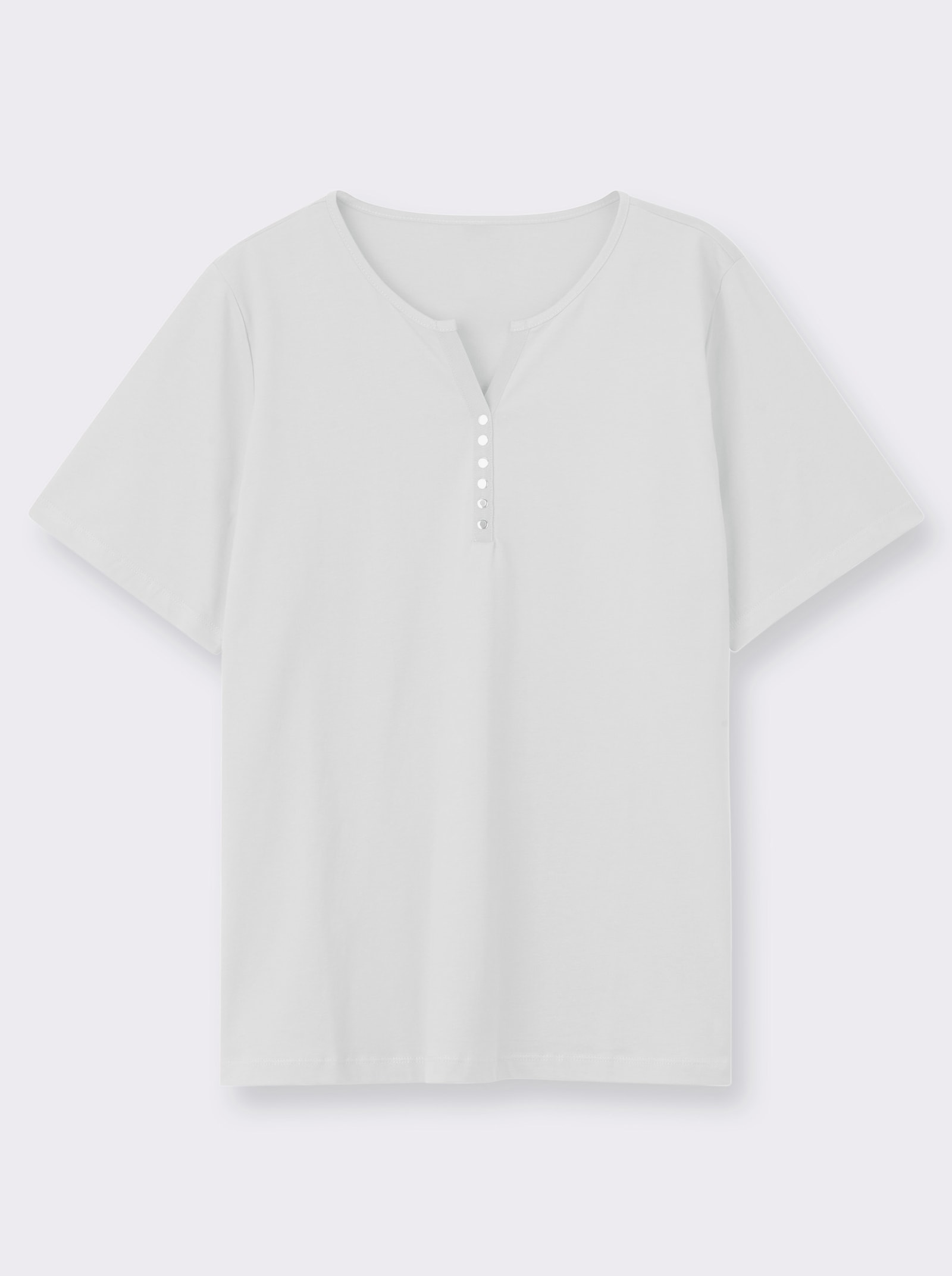 Kurzarmshirt aus reiner Baumwolle - weiß