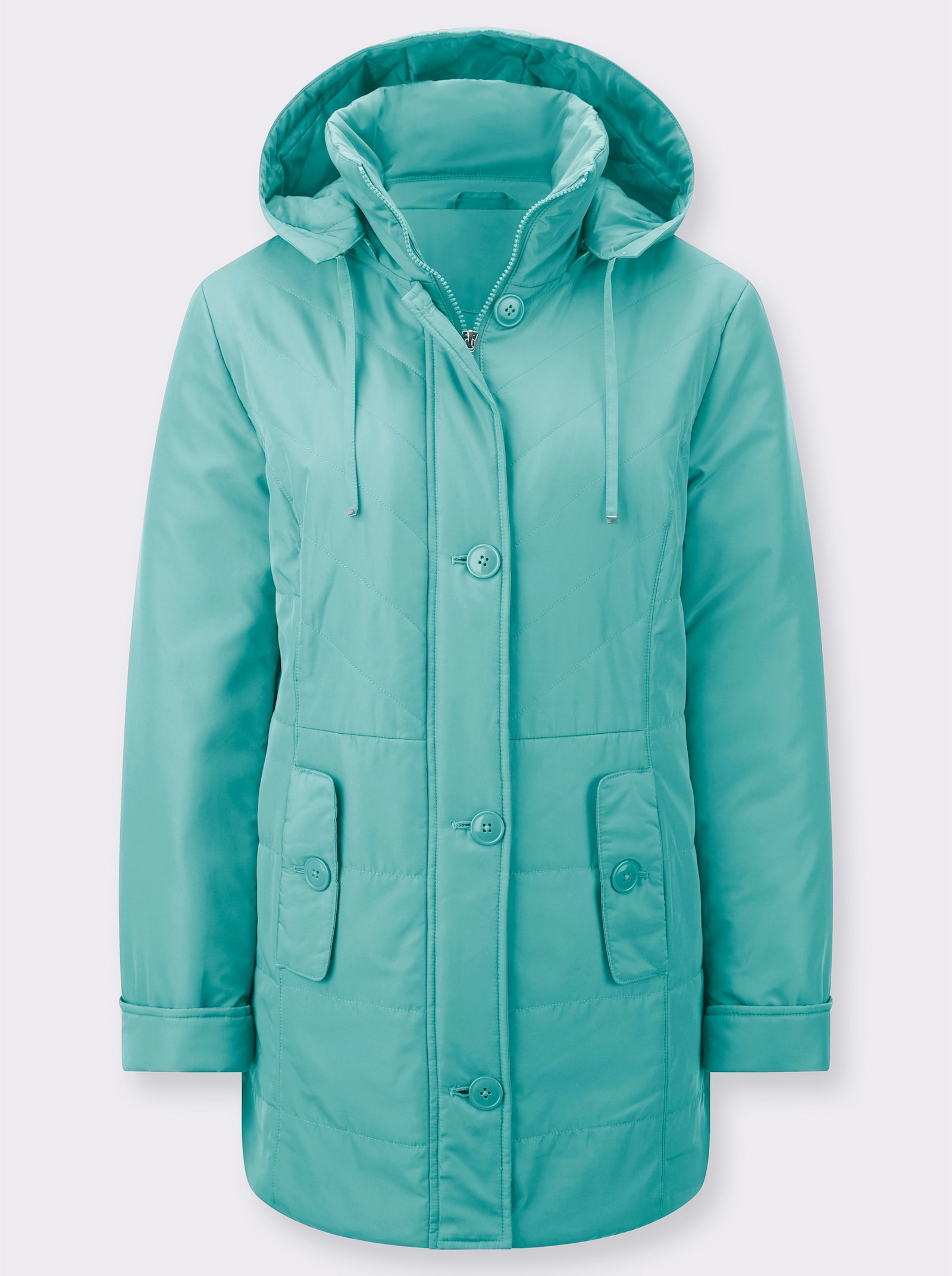 Jacke mit abzippbarer Kapuze - salbei