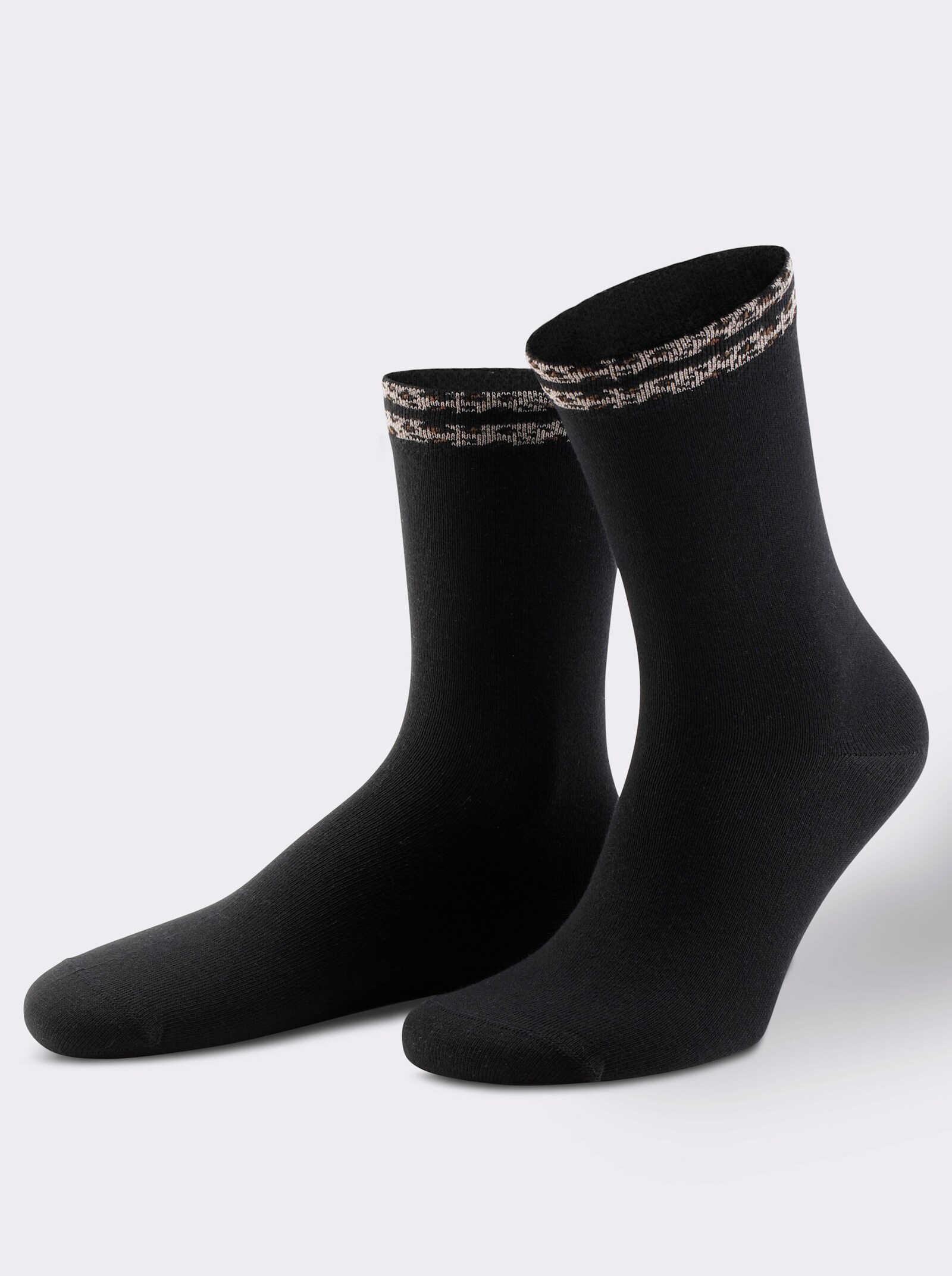 wäschepur Damen-Socken - schwarz-gemustert