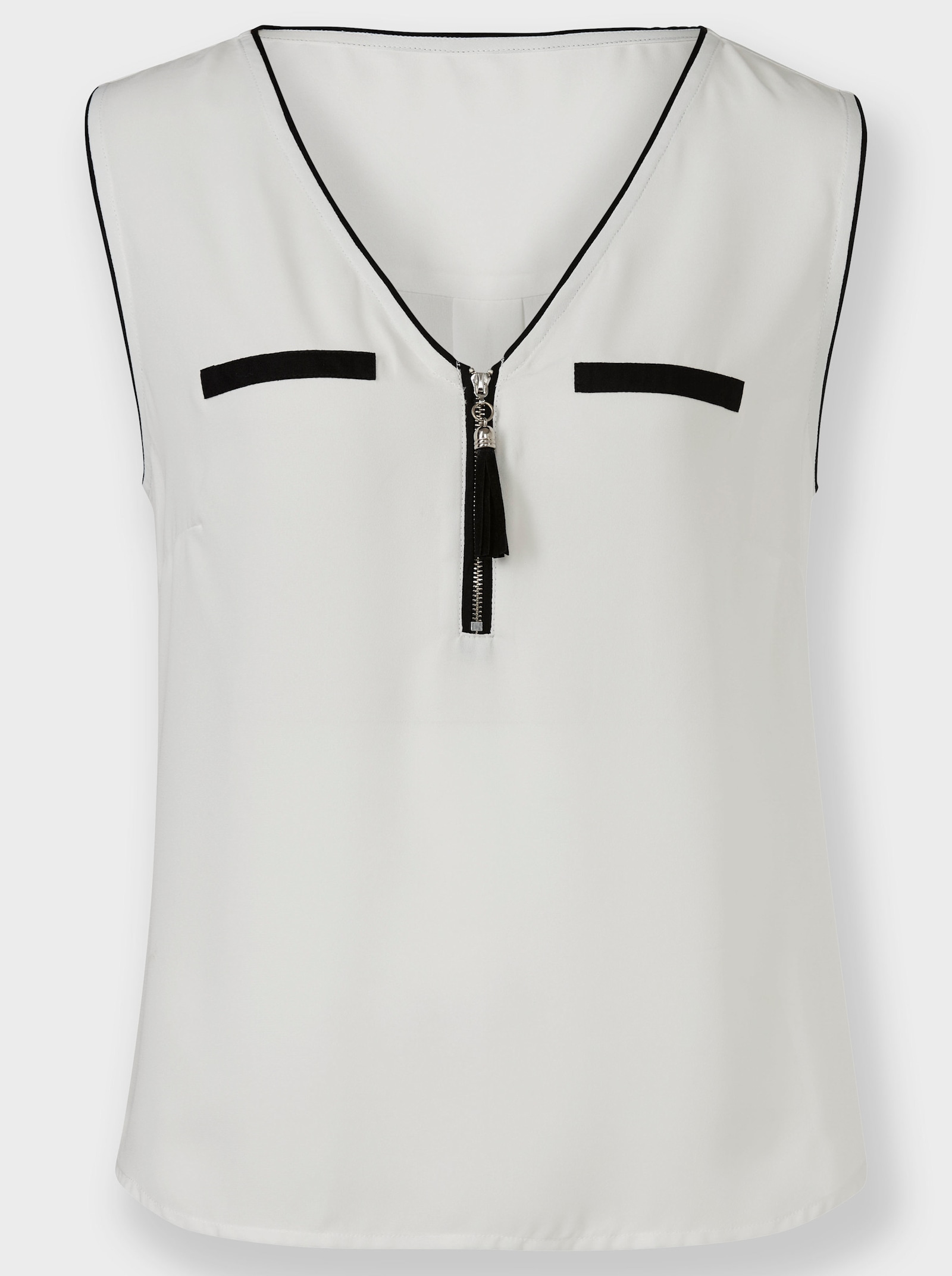 Blusentop mit Falte unterhalb der Rückenpasse - weiss