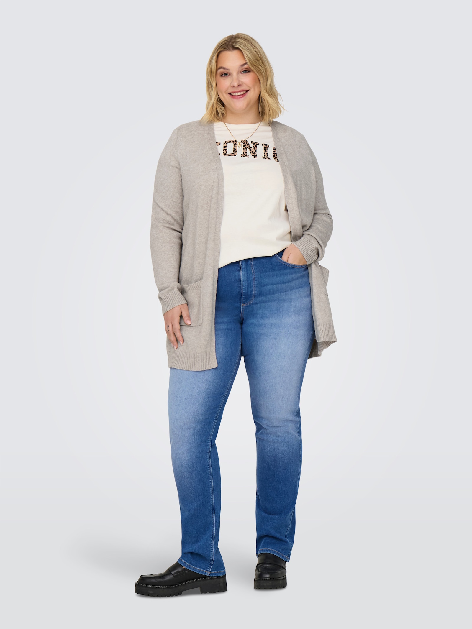 ONLY CARMAKOMA High-waist-Jeans - medium blue denim