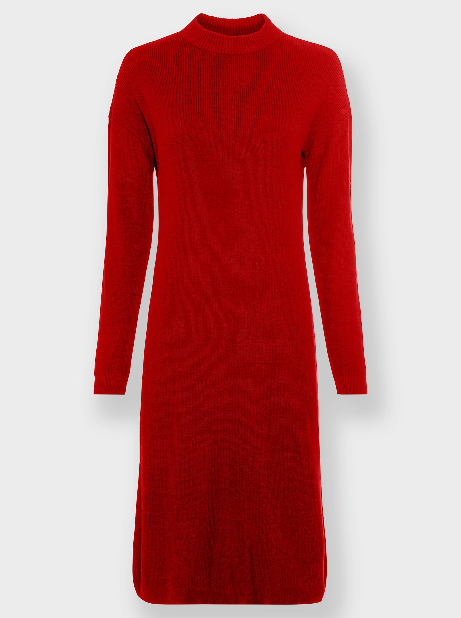 heine Strickkleid mit Ripp-Muster - rot