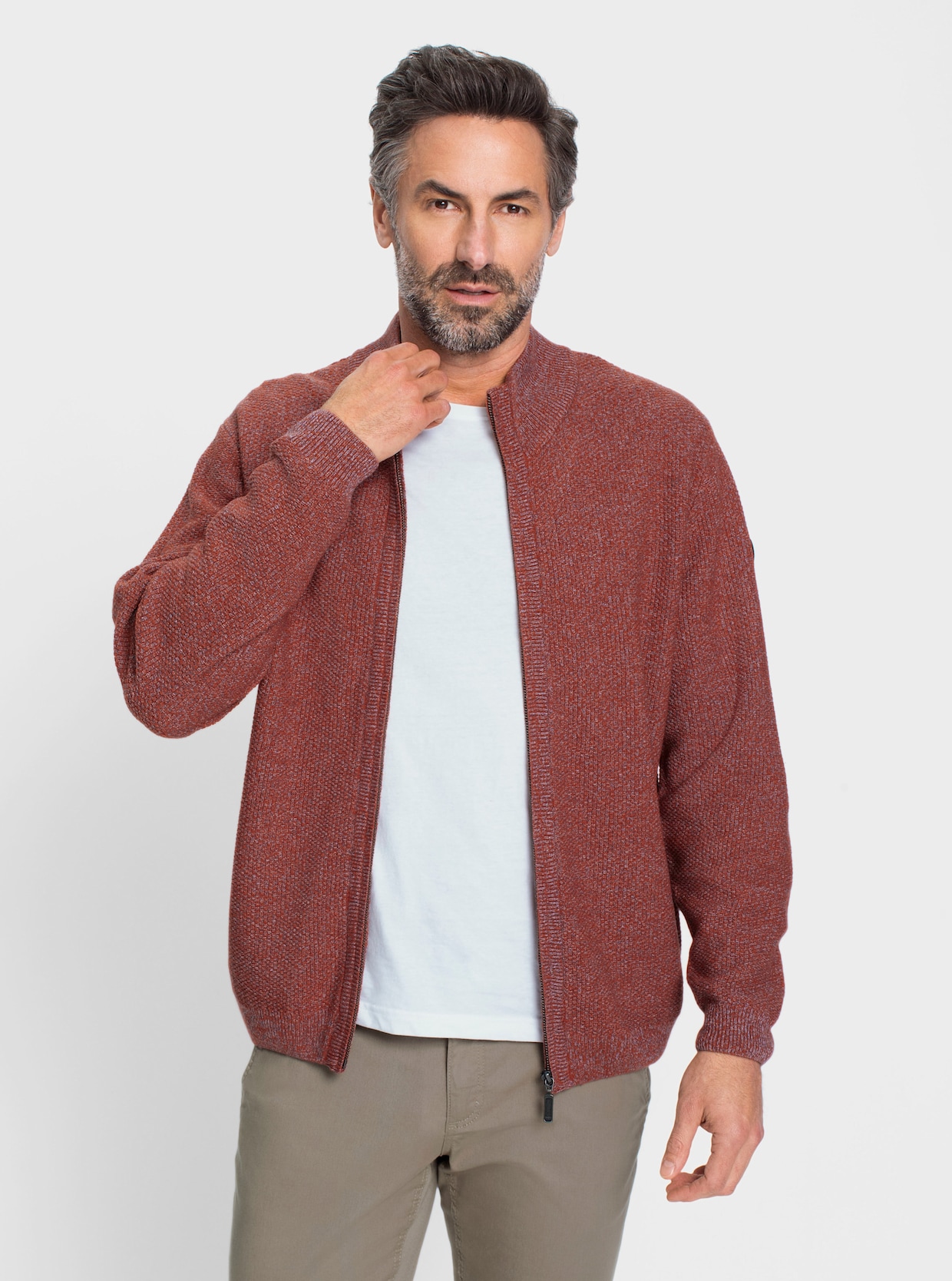 Marco Donati Strickjacke - rostrot-meliert