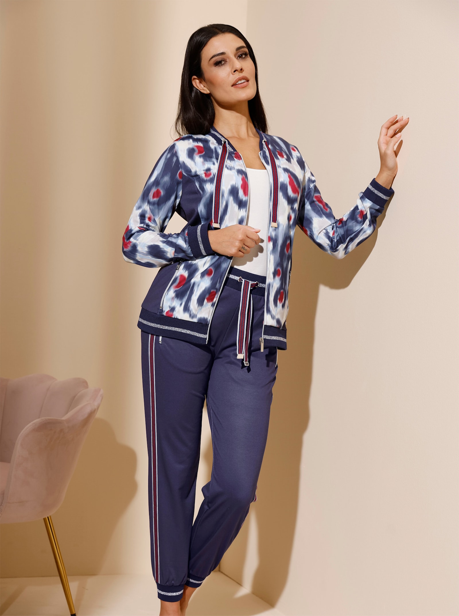 Veste - marine-cerise imprimé