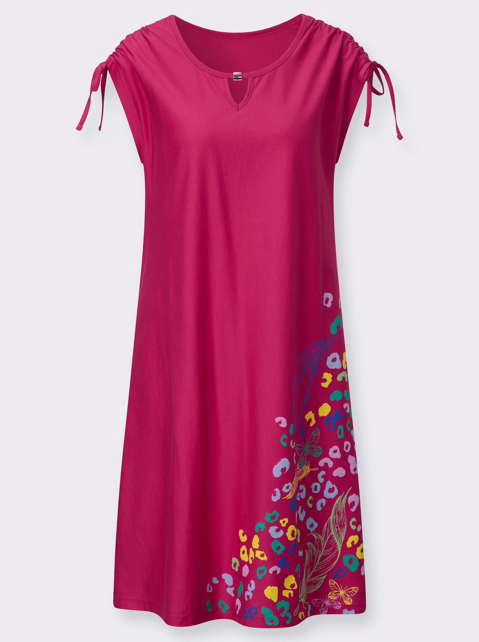Zomerjurk met folieprint - pink