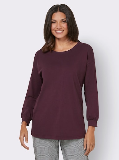 Freizeitshirt mit weiten Ärmeln - burgund