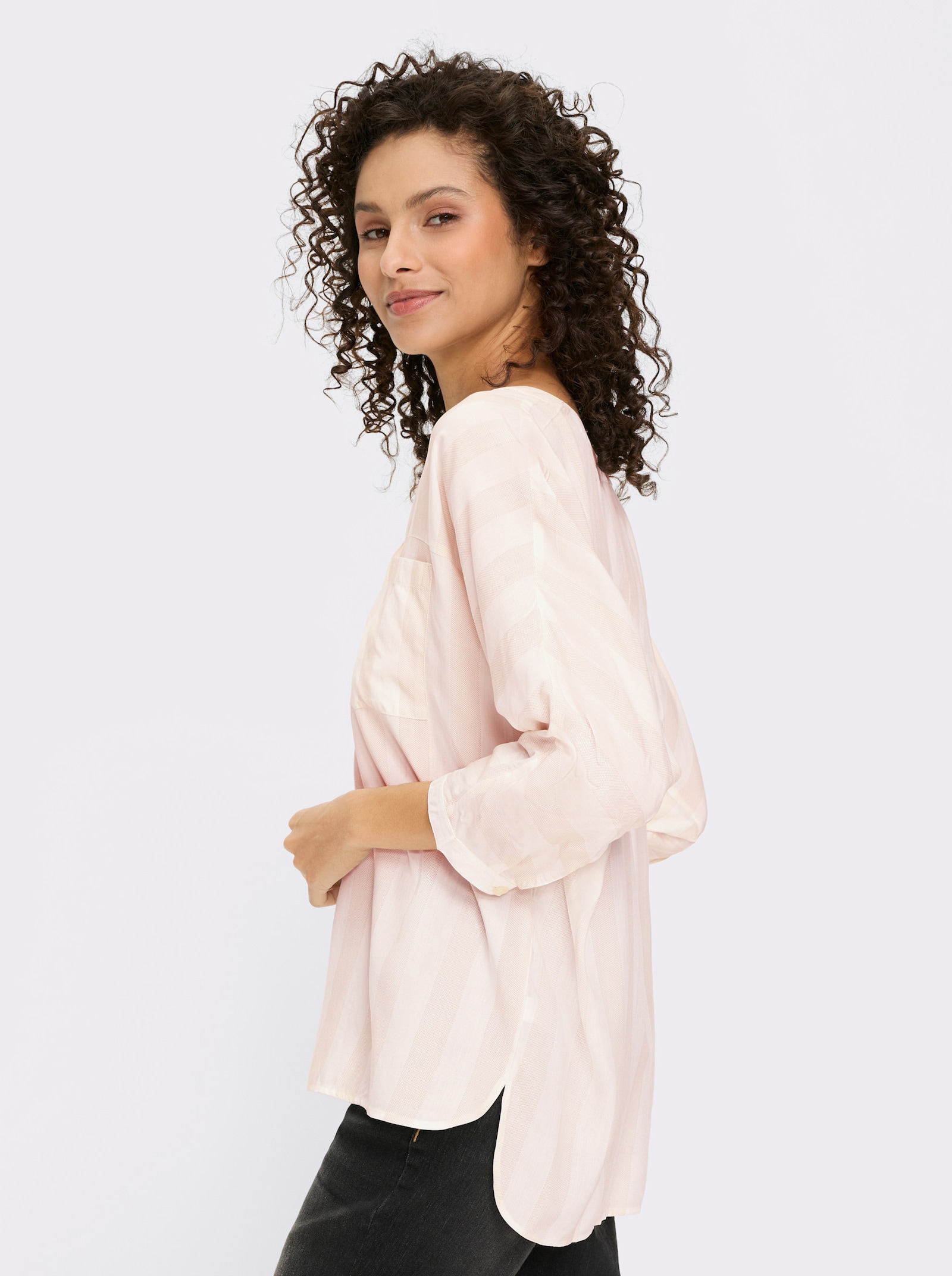 heine Gestreepte blouse met vleermuismouwen - ecru/zand gestreept