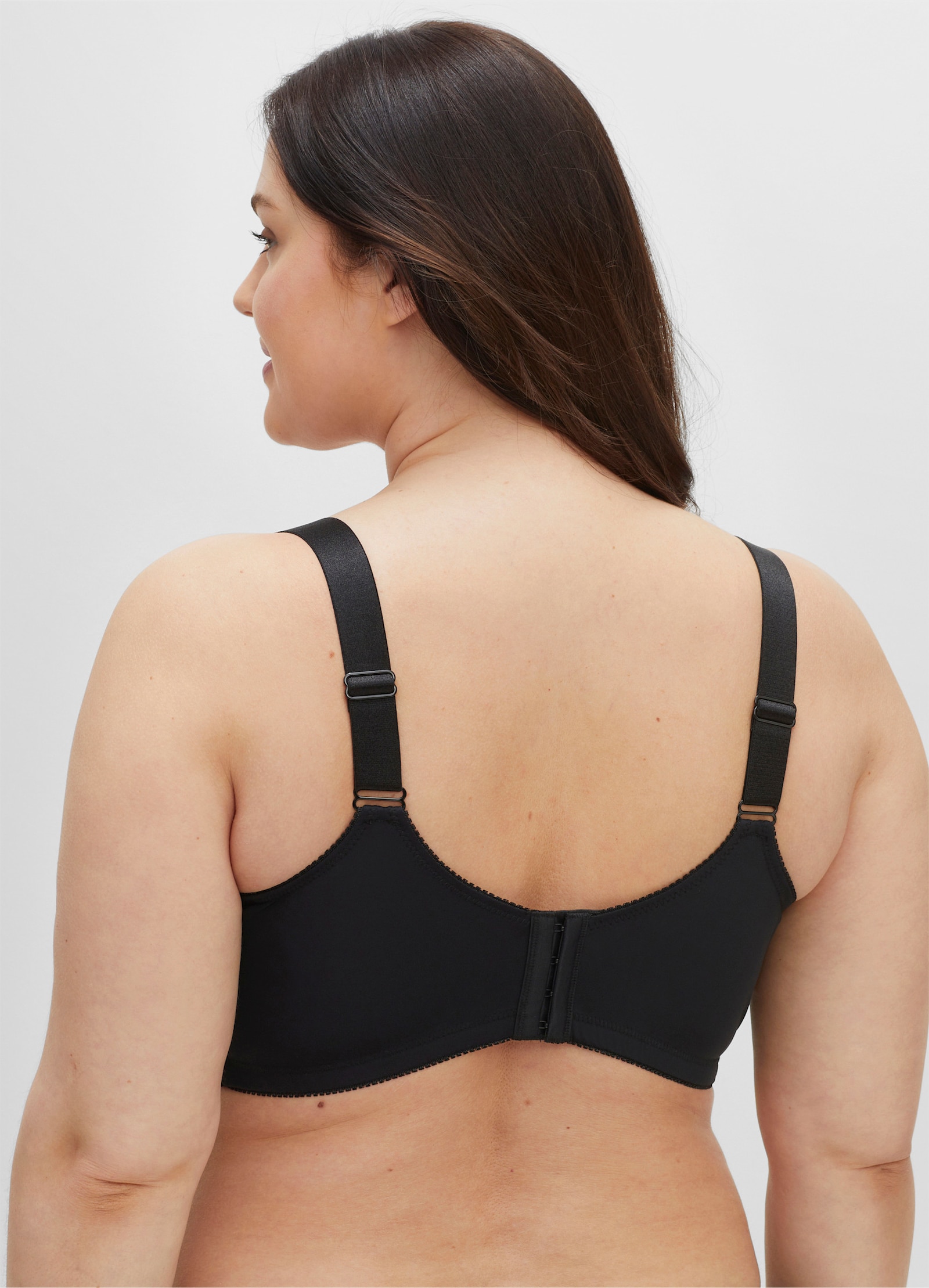 sheego Bügel-BH mit Spitze - schwarz