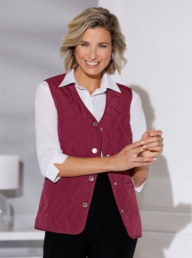 Bodywarmer met strookzakken - bordeaux