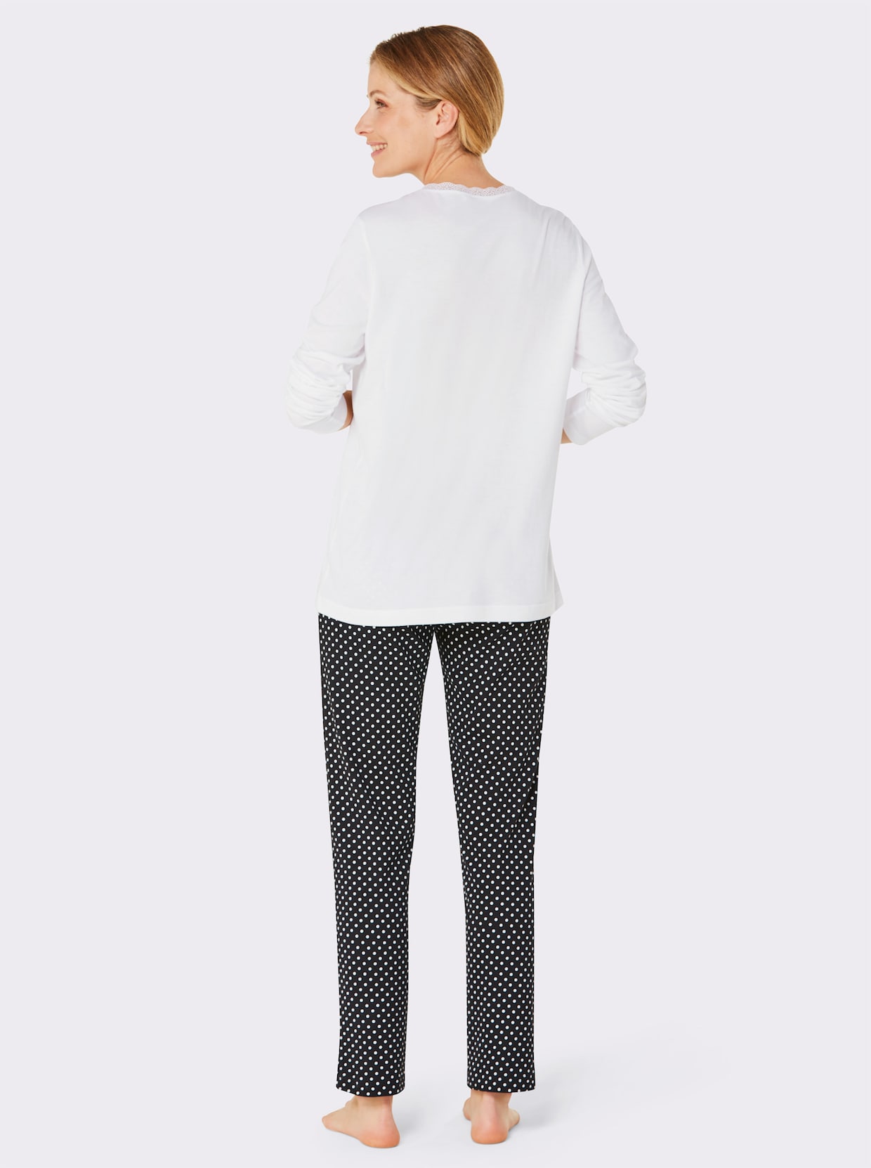 wäschepur Schlafanzug - schwarz-weiß-bedruckt