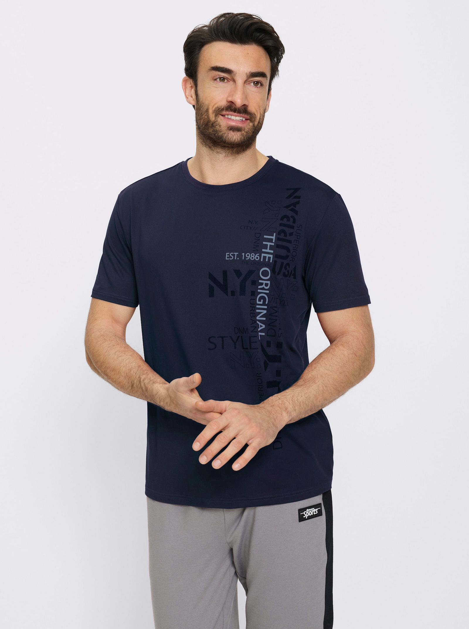 Catamaran Sports Funktionsshirt mit Schriftzug - marine-bedruckt