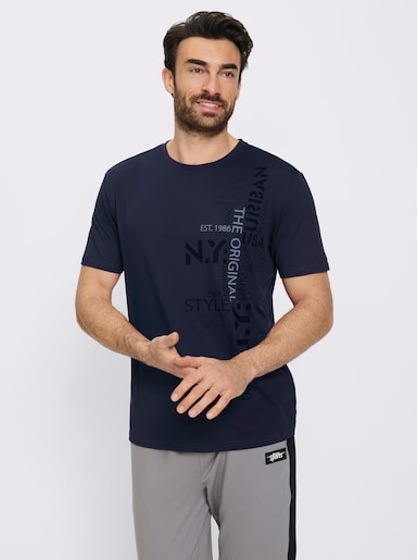 Catamaran Sports Funktionsshirt mit Schriftzug - marine-bedruckt