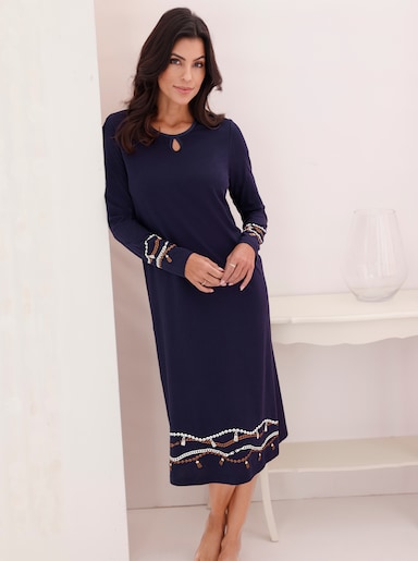 wäschepur Nachthemd mit Kettendruck - marine-champagner-bedruckt