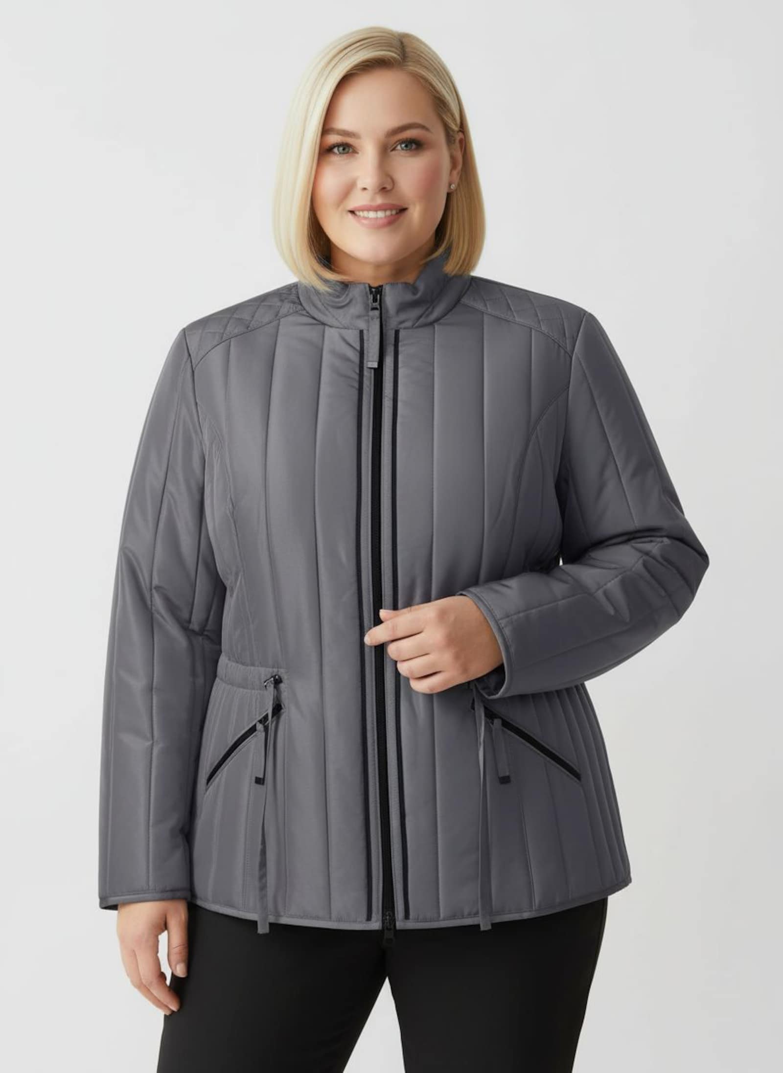 Steppjacke mit Längssteppung - anthrazit