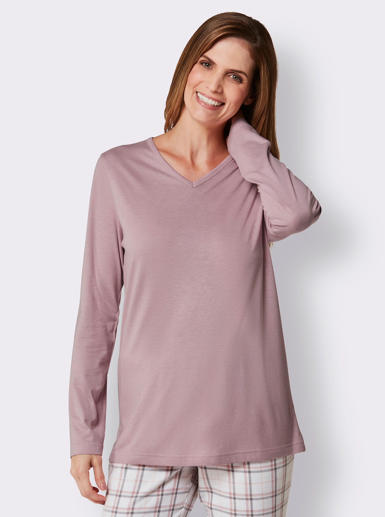 wäschepur Pyjama-Shirt - mauve