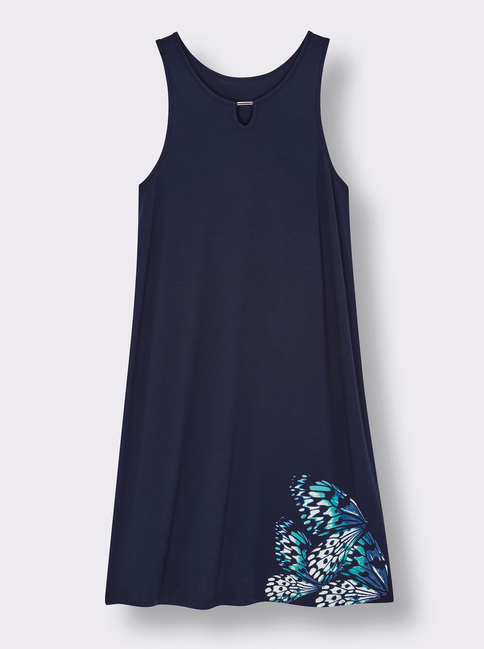 feel good Sommerkleid mit Deko-Spange - marine-royalblau