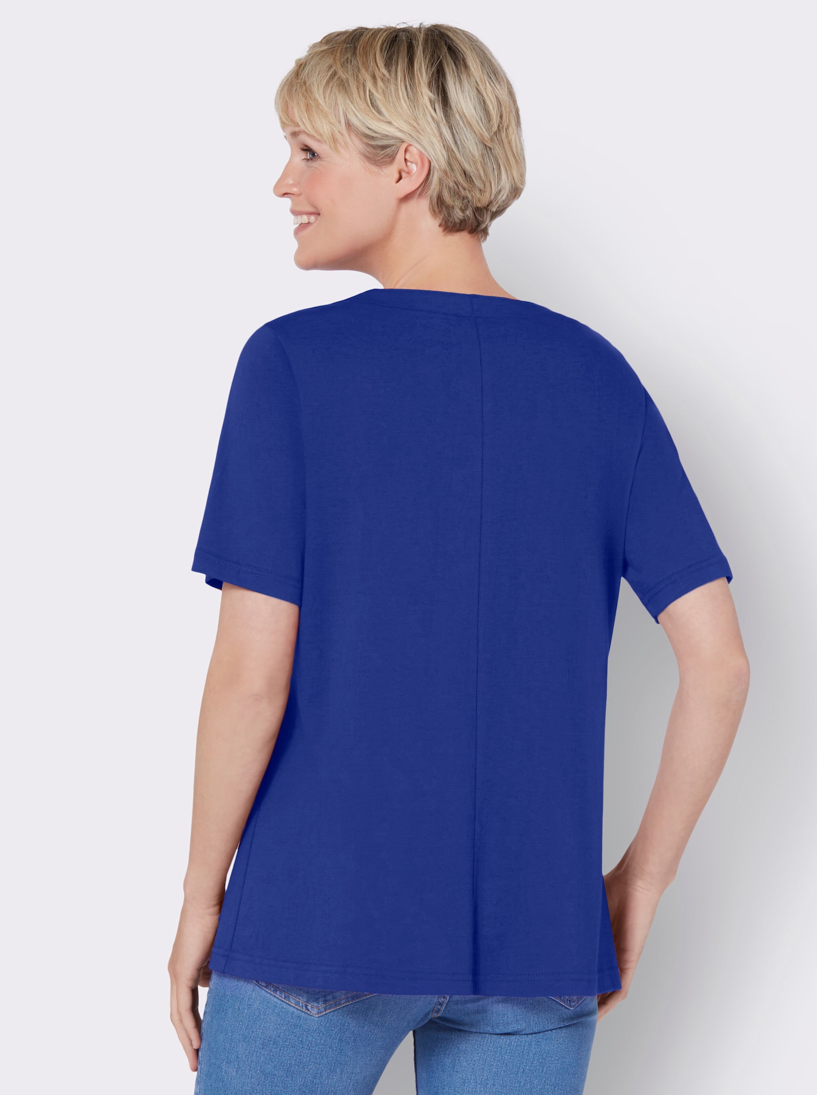 Shirtjasje in A-lijn - koningsblauw