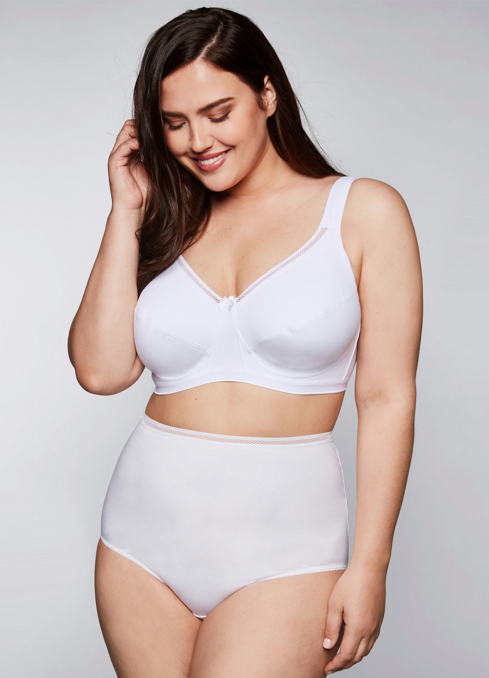 sheego BH ohne Bügel im Doppelpack - weiß