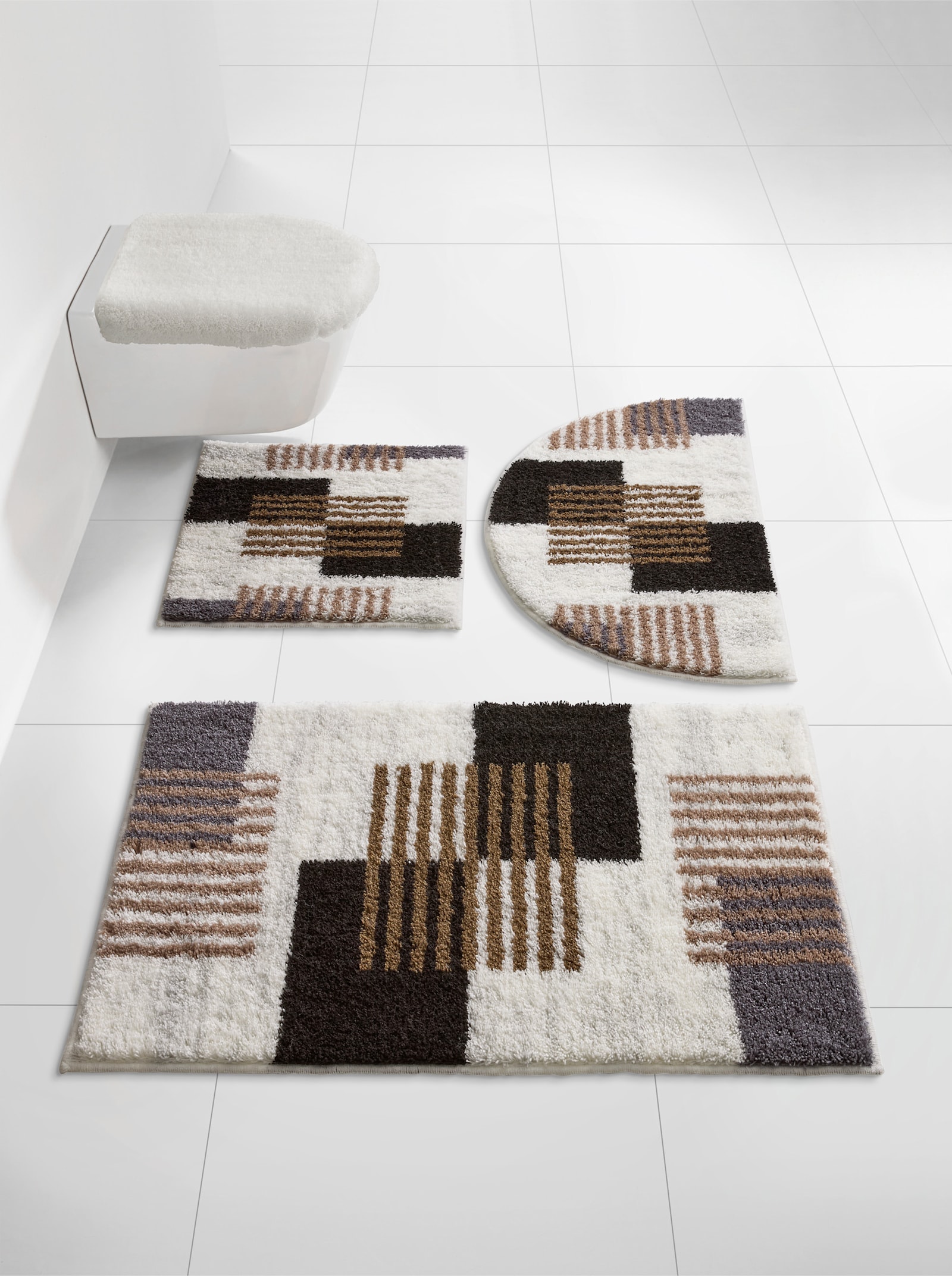 Grund Badematte - beige-ecru-gemustert