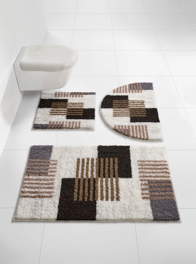 Grund Badematte - beige-ecru-gemustert