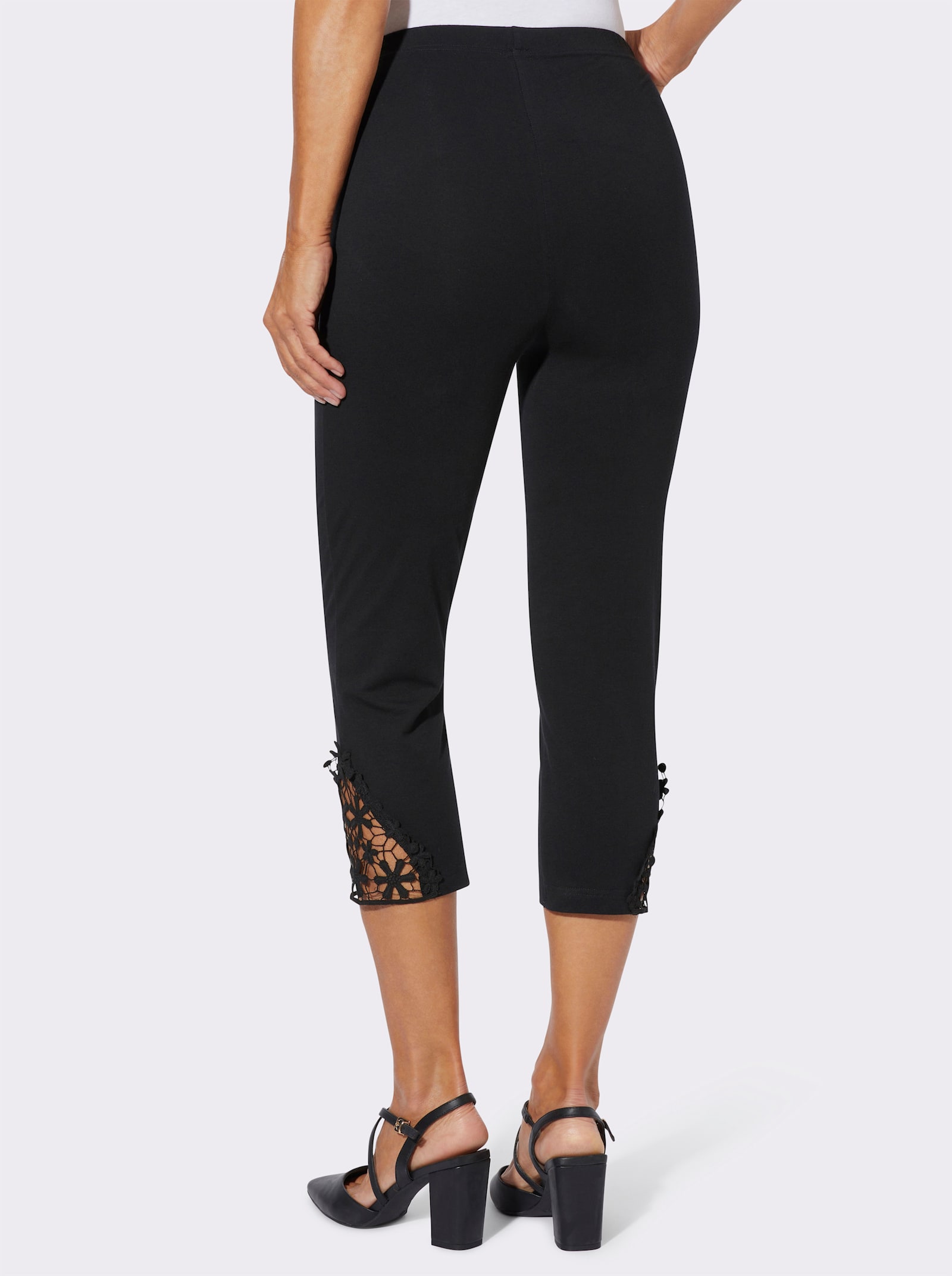 Caprilegging van katoenstretch - zwart