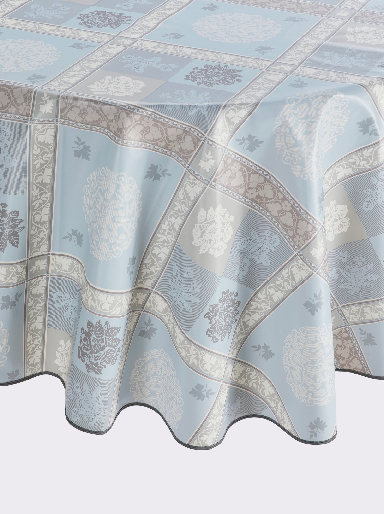 Tischdecke - hellblau-jeansblau-bedruckt