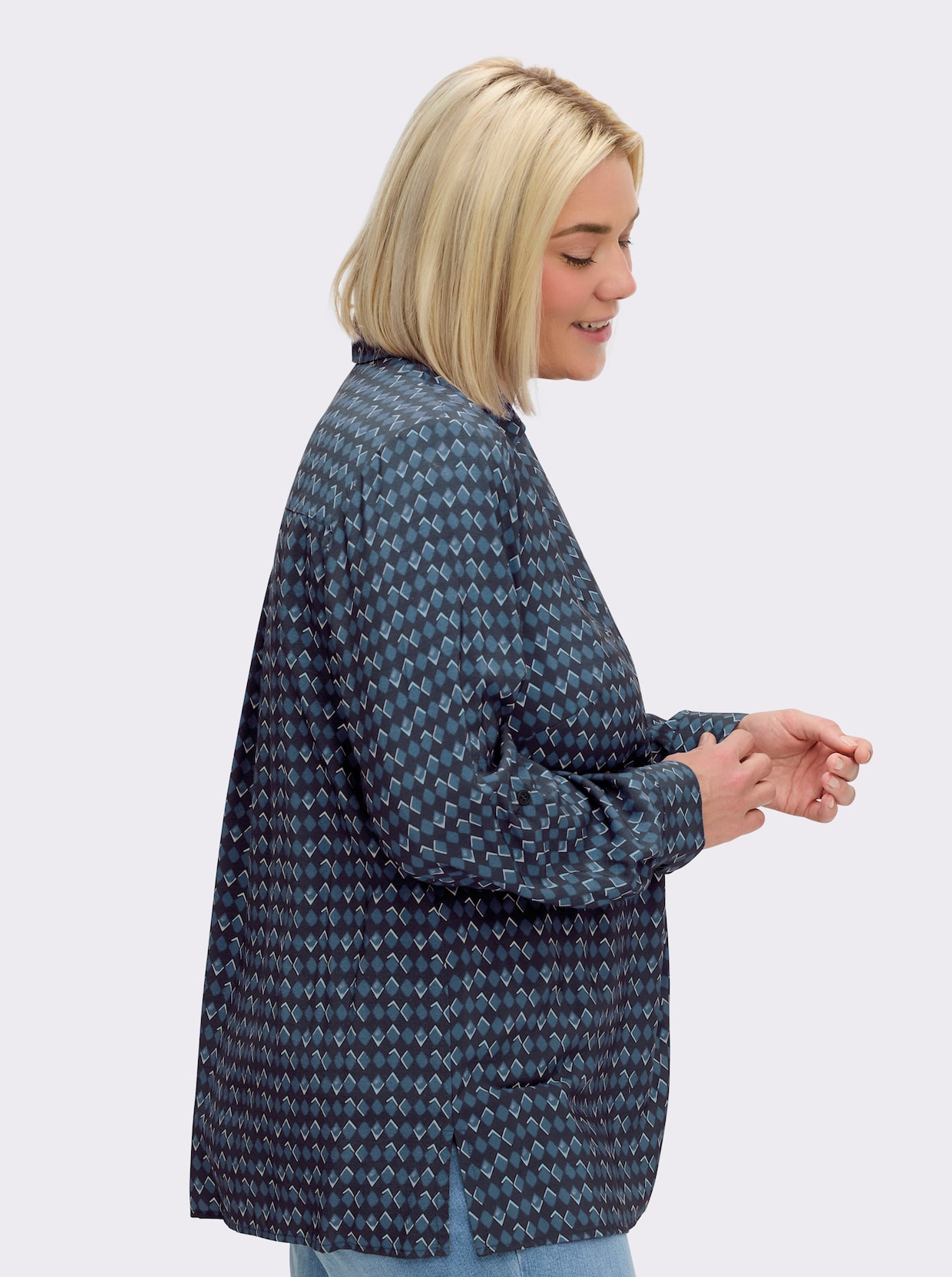 sheego Tunika - tiefblau-dunkelblau-bedruckt