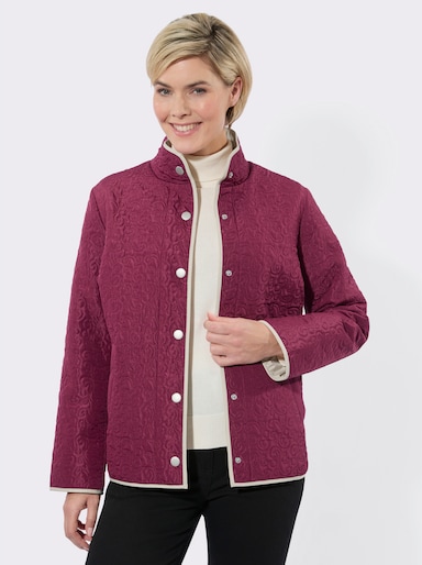 Steppjacke mit Kontrast-Paspelierung - bordeaux