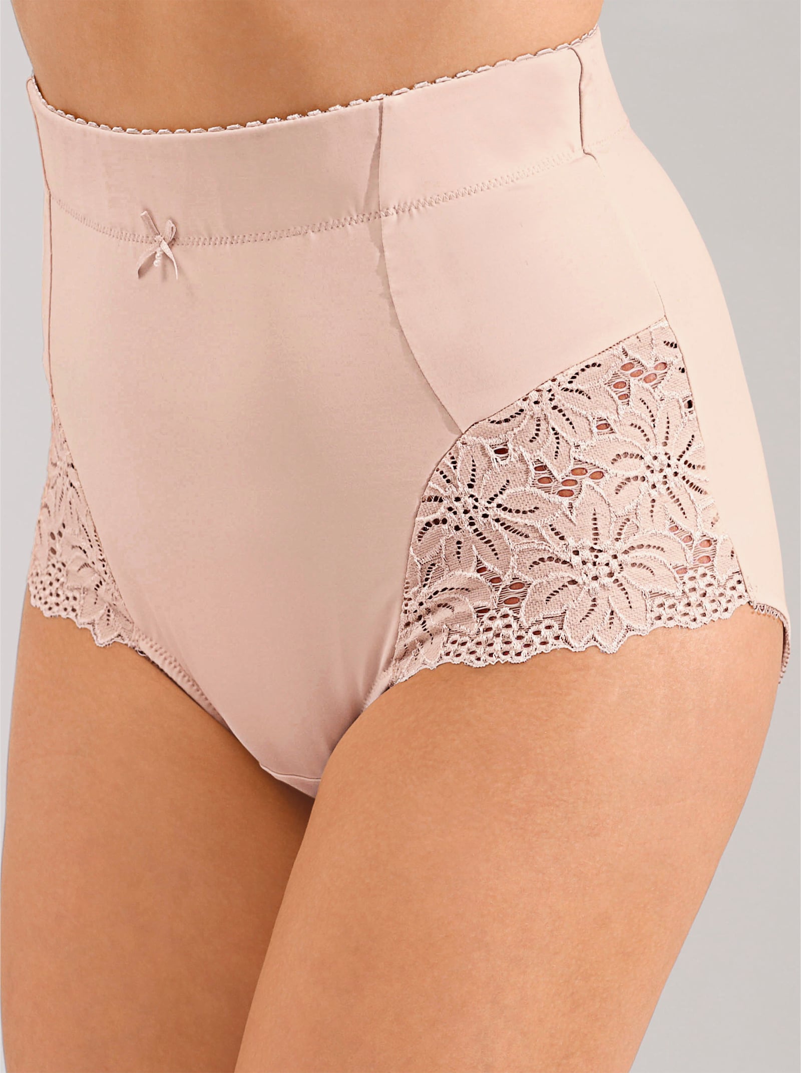 wäschepur Miederhose in extra hohem Schnitt - schwarz + puder