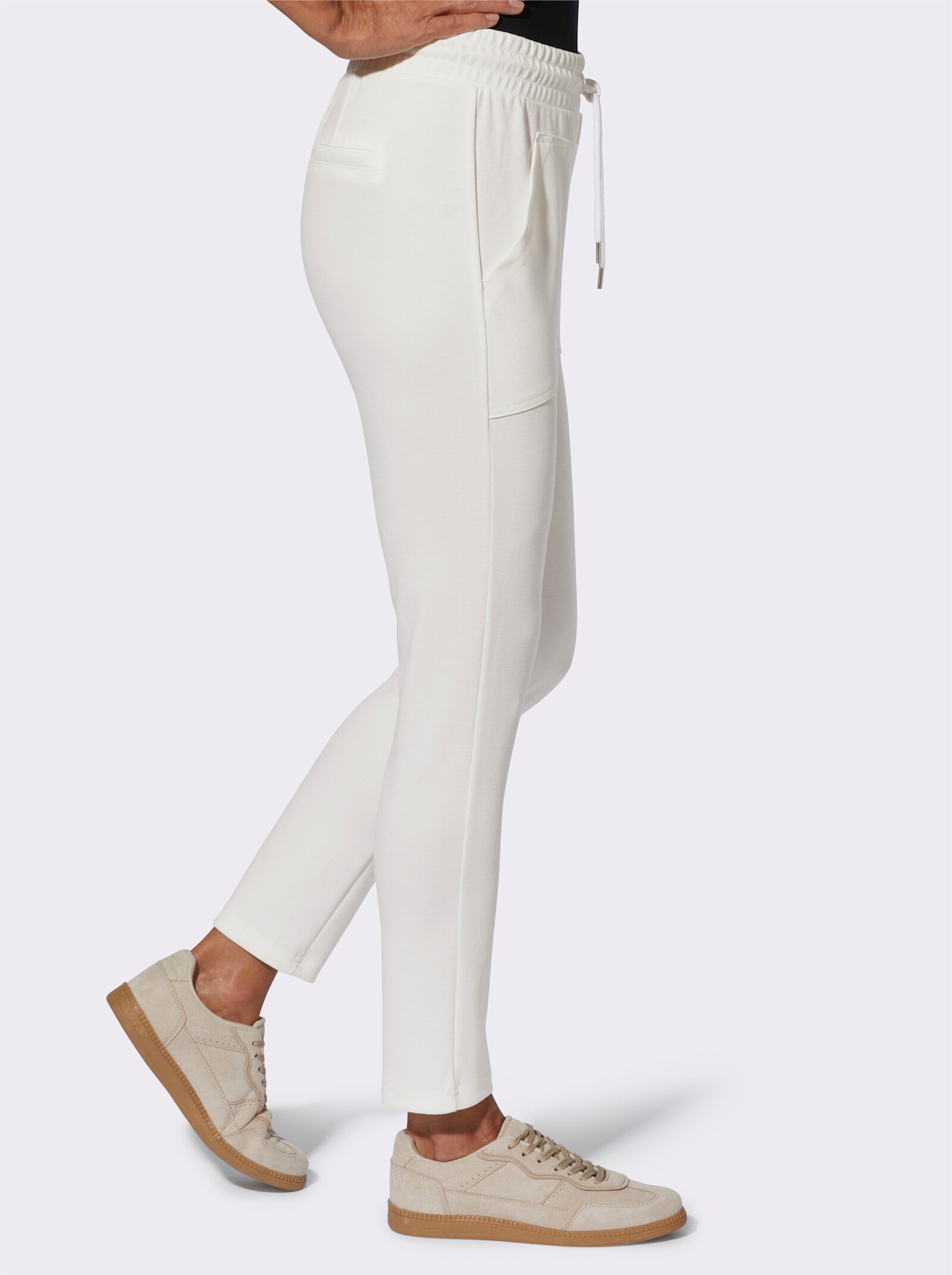 Jogg Pants mit Rundum-Dehnbund - ecru