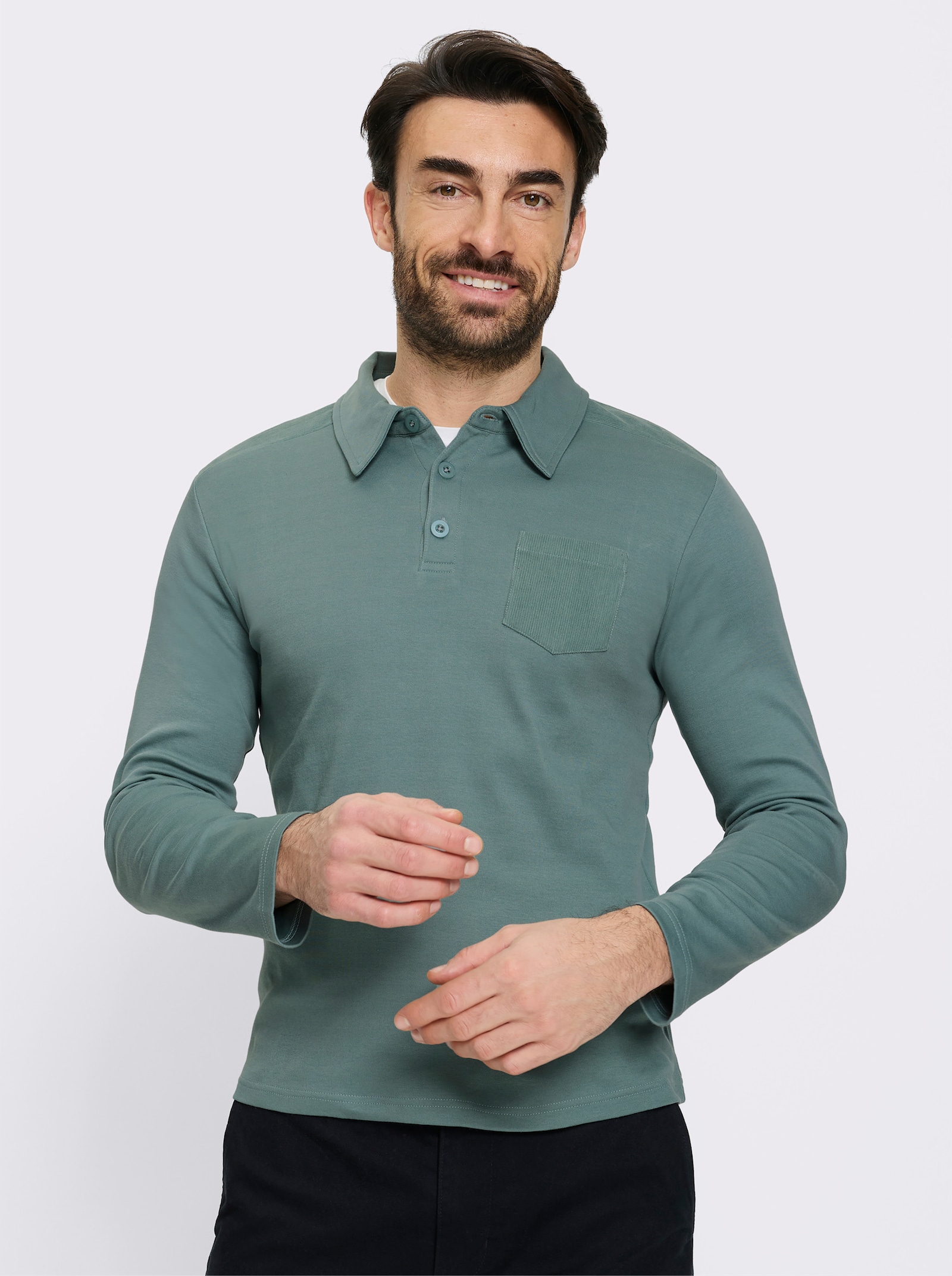 Catamaran Langarm-Poloshirt - jade