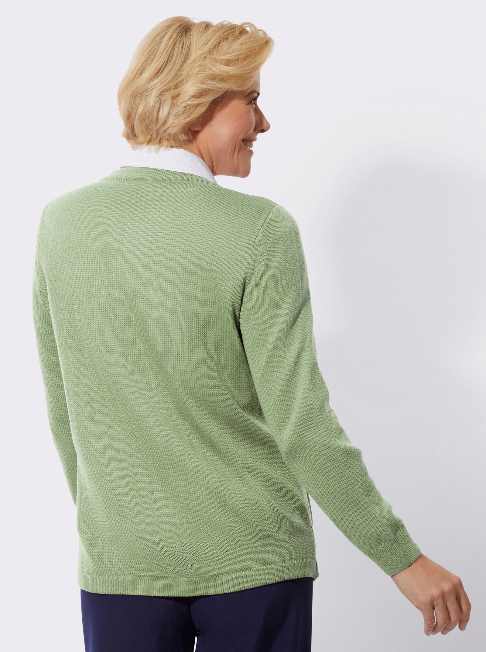 Strickjacke mit Zopfmuster - eucalyptus