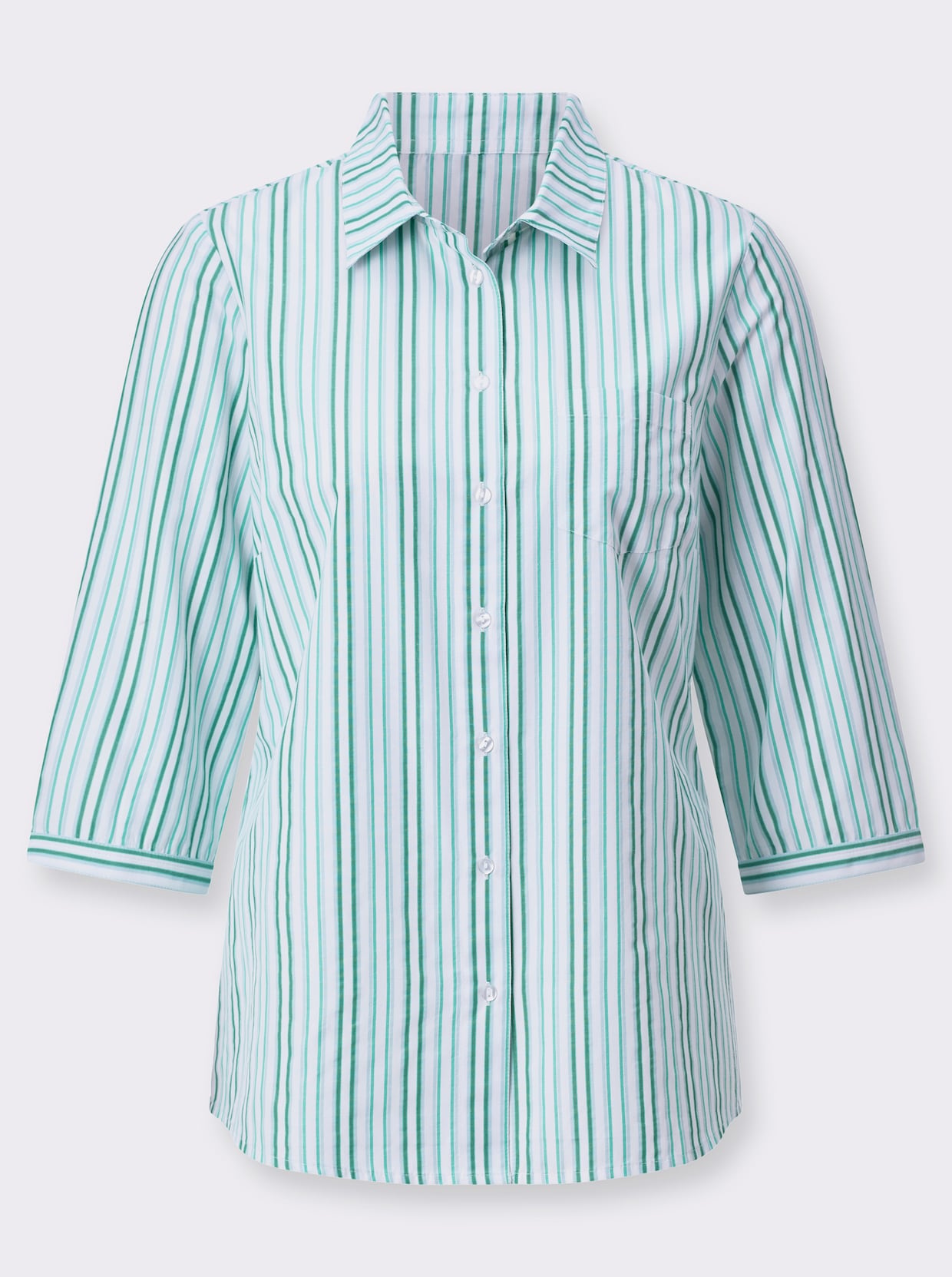 Gestreepte blouse - blauwgroen/mint gestreept