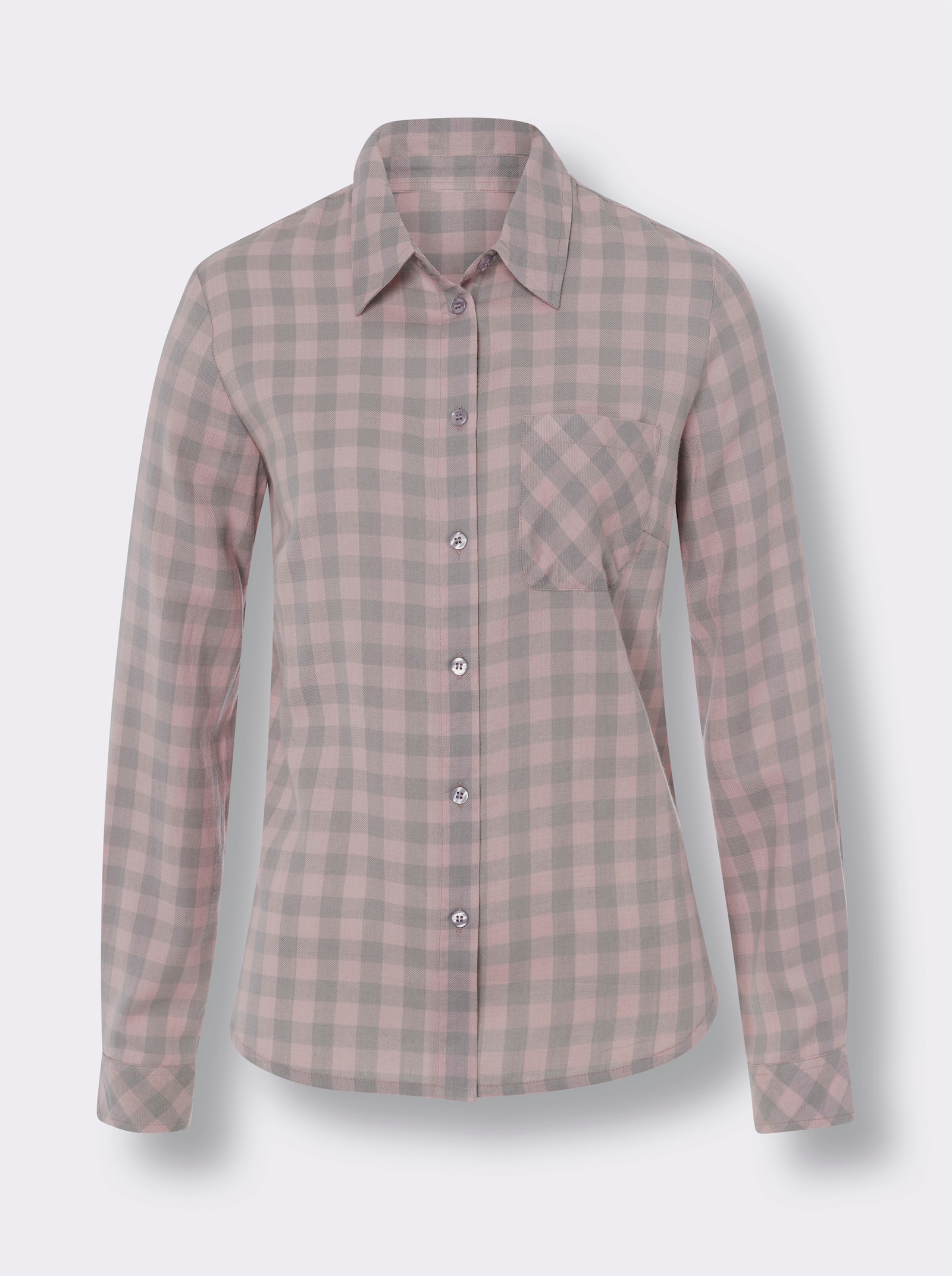 Flanellen blouse met geweven ruit - hortensia geruit