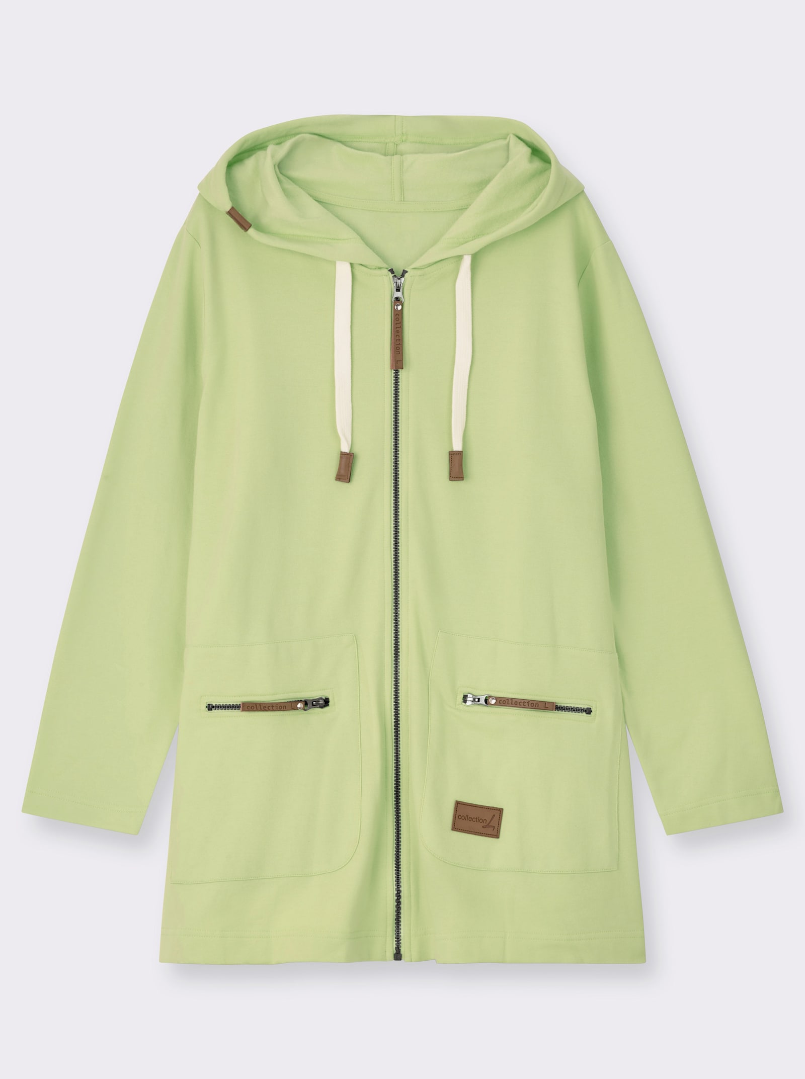 Sweatjacke in Longform - pistazie