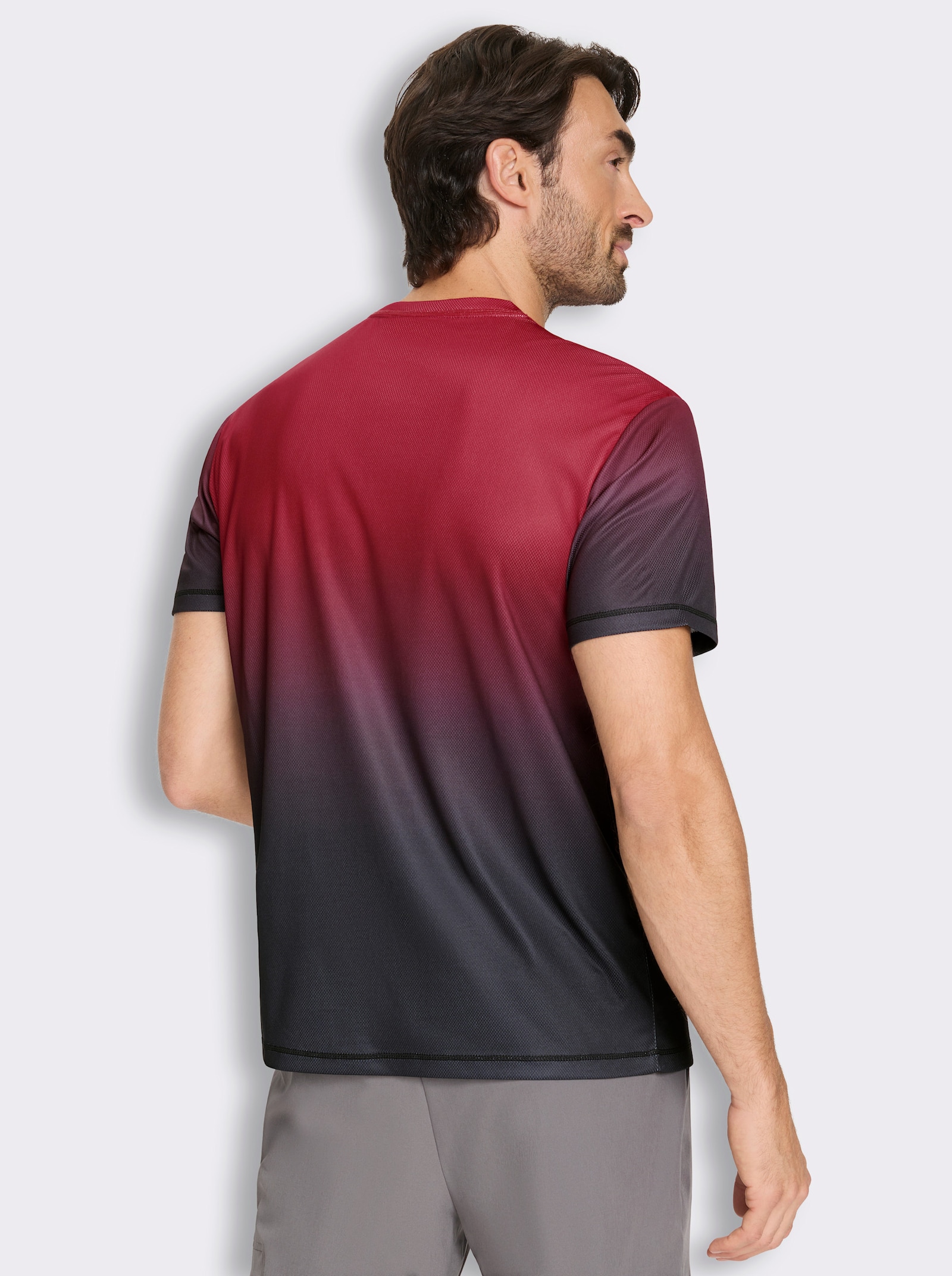 Catamaran Sports Kurzarmshirt mit Farbverlauf - schwarz-rot