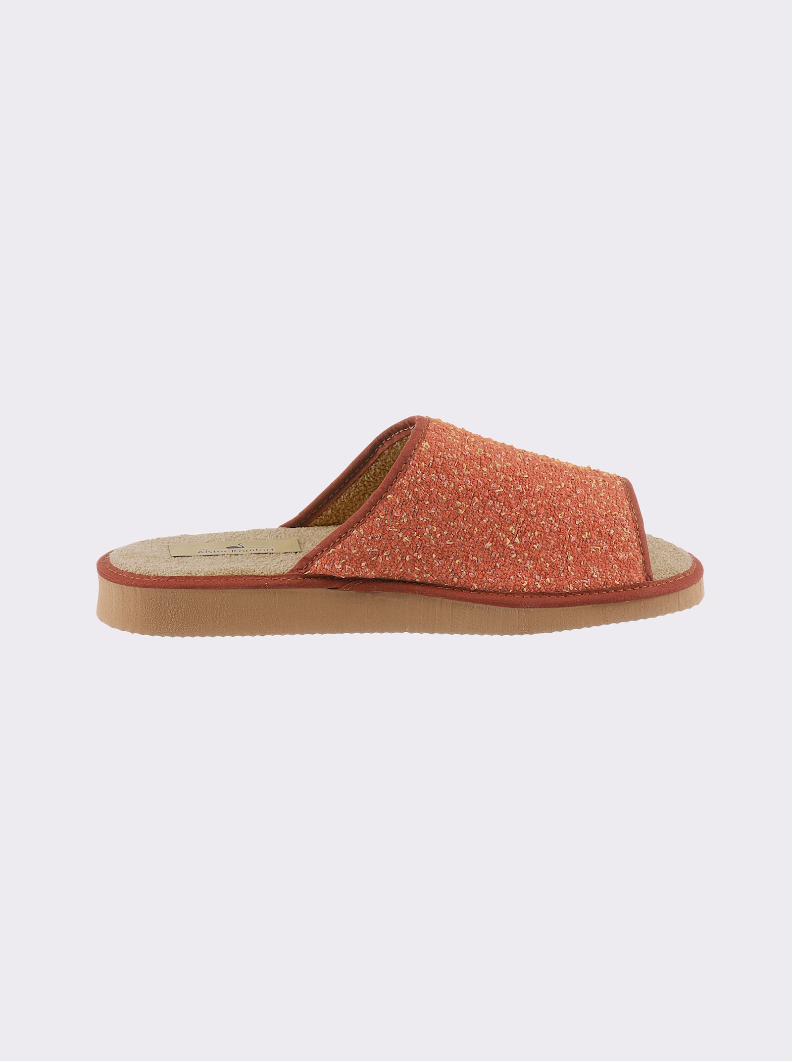 Pantoffel in Textil-Qualität - rostrot