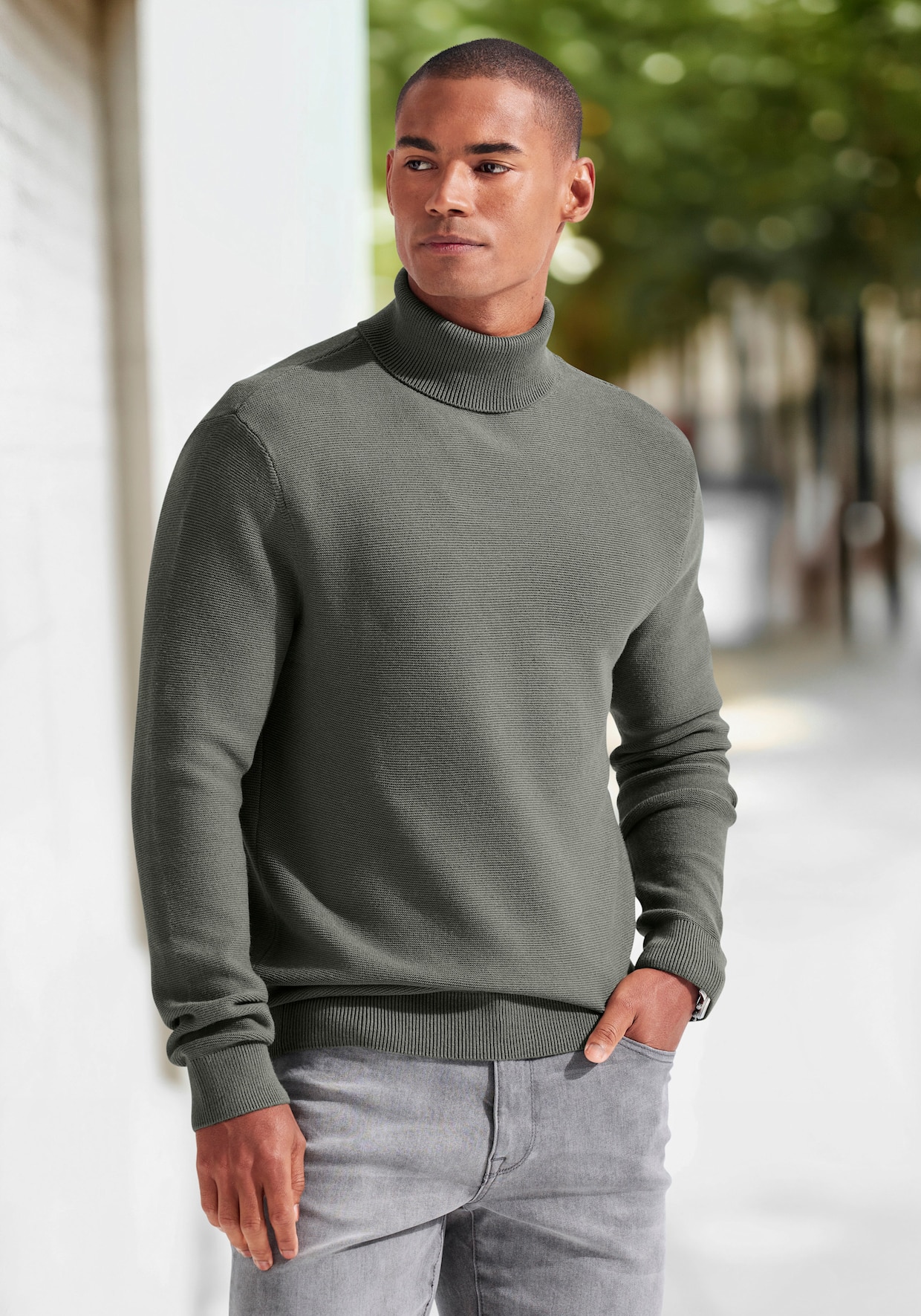 H.I.S Rollkragenpullover - salbei