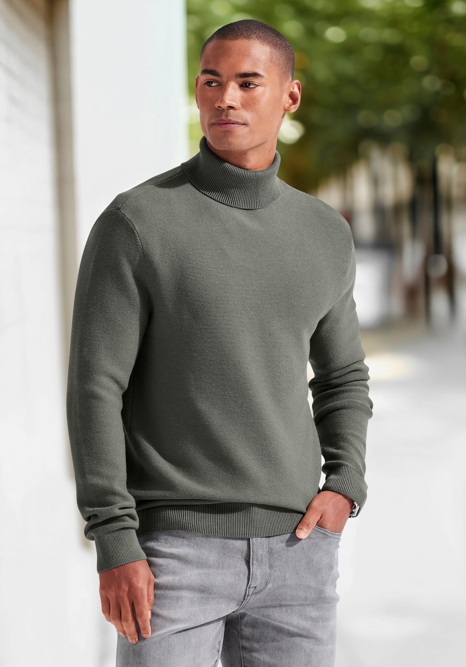 H.I.S Rolkraagtrui - salie