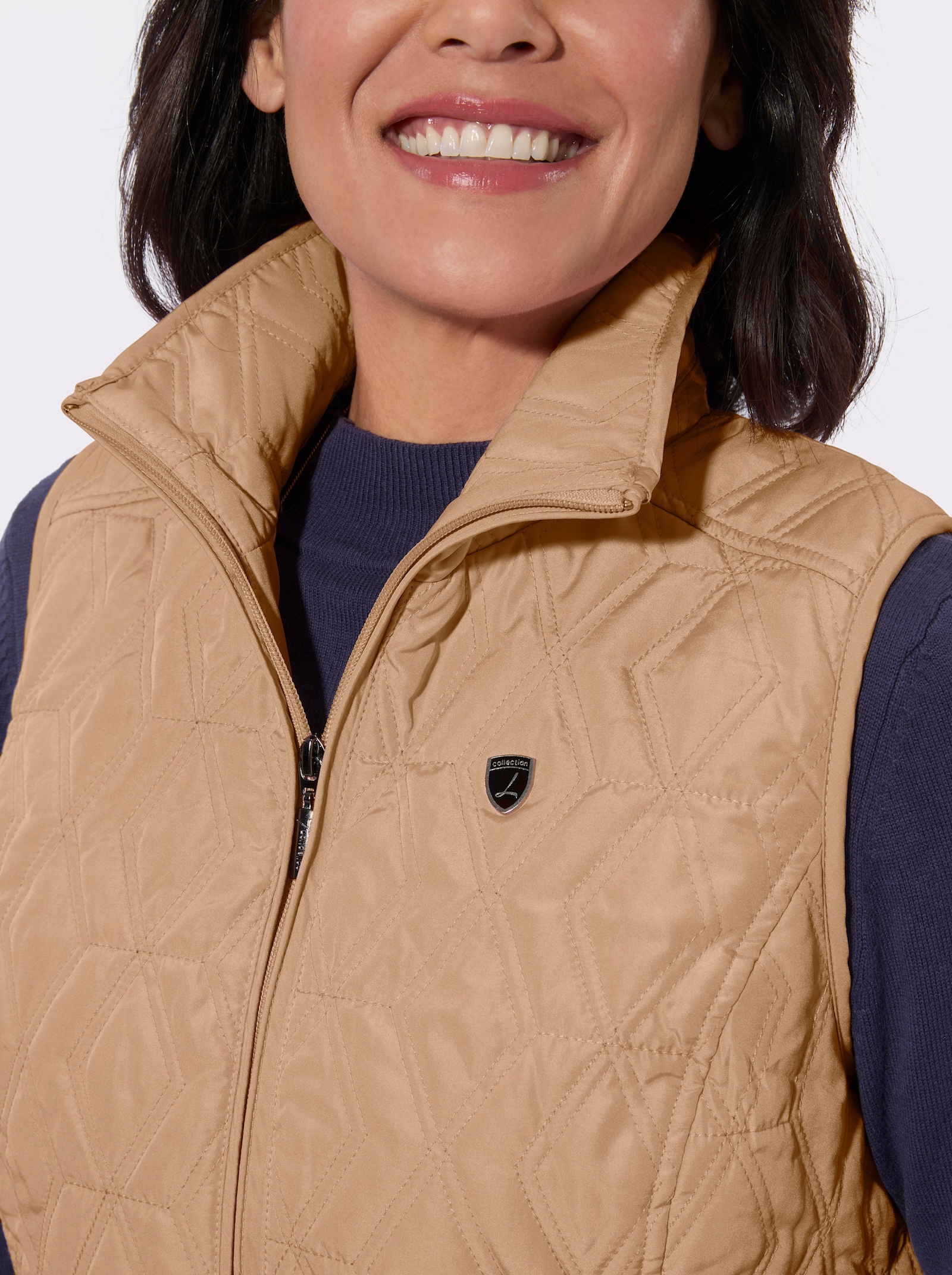 Steppweste mit wärmendem Fleecefutter - camel