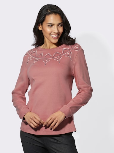 Sweatshirt mit platziertem Grafik-Print - rosenholz