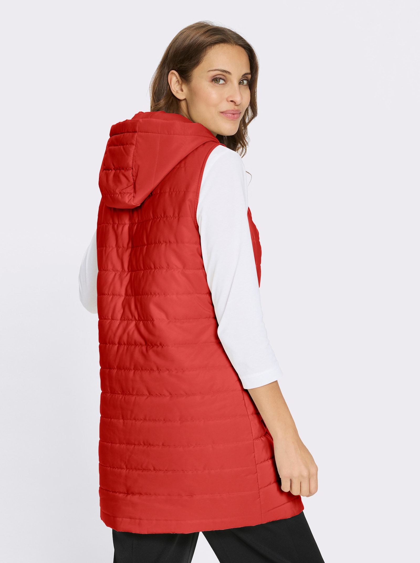 Longweste , auf Taillenhöhe weitenregulierbar - rot