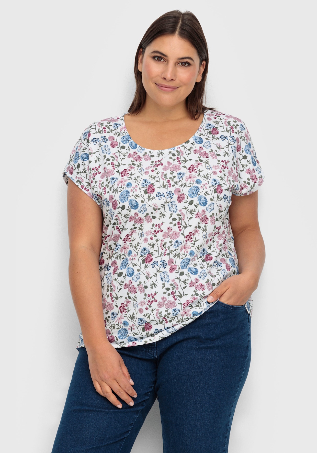 Kurzarmshirt - weiß-bedruckt
