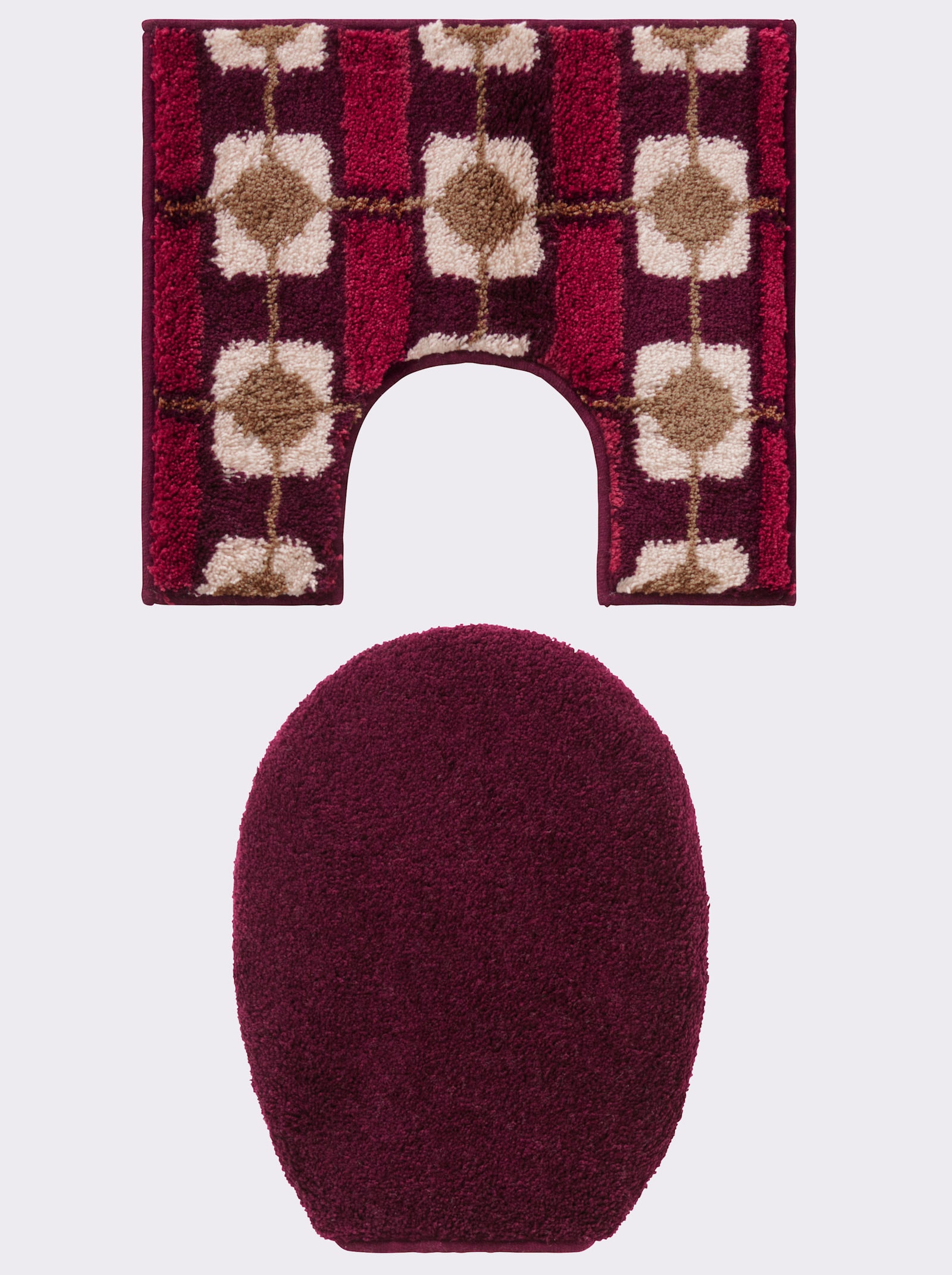 Grund Badematte - bordeaux-gemustert