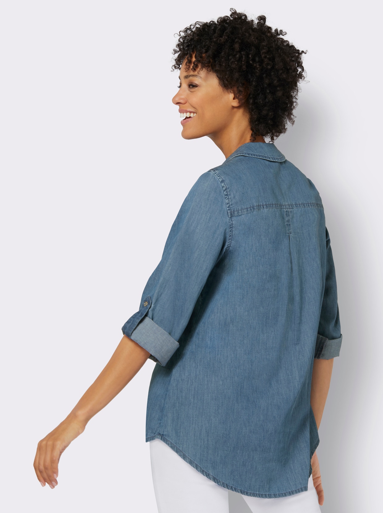 Longline blouse - blue-bleached