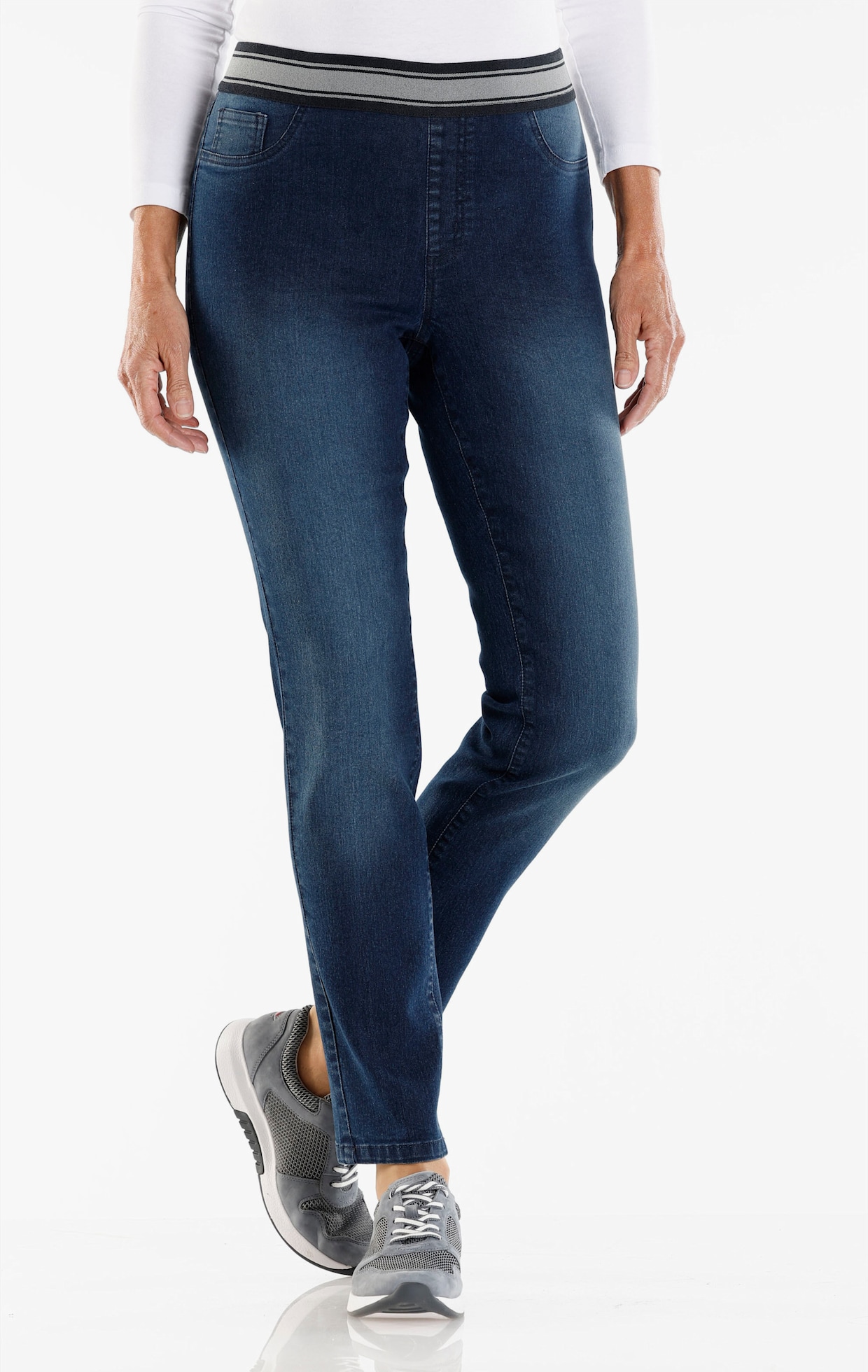 Jeans med resår - dark blue