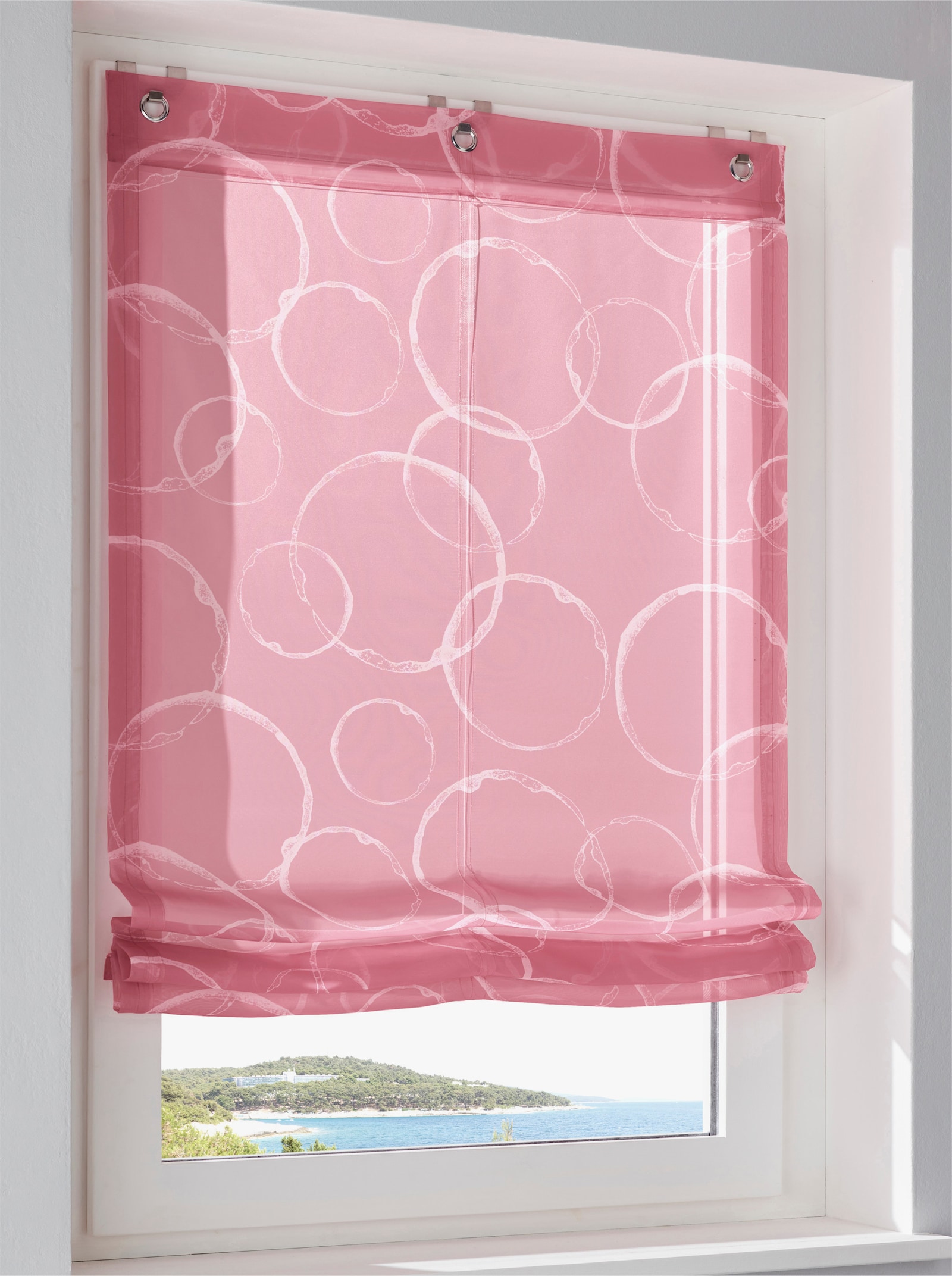 heine home Raffrollo - himbeere-weiß