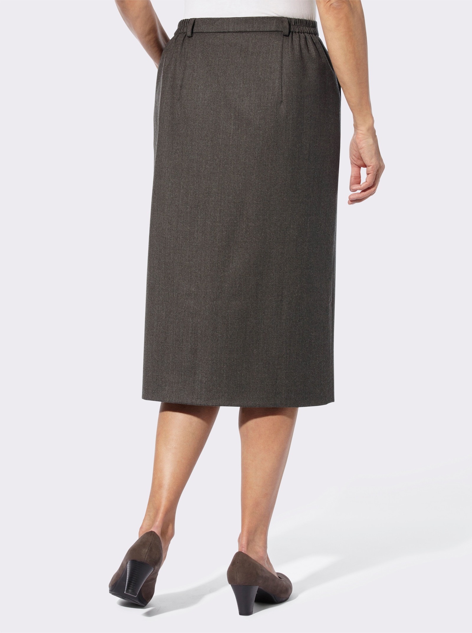 Webrock mit Deko-Patte - braun-meliert