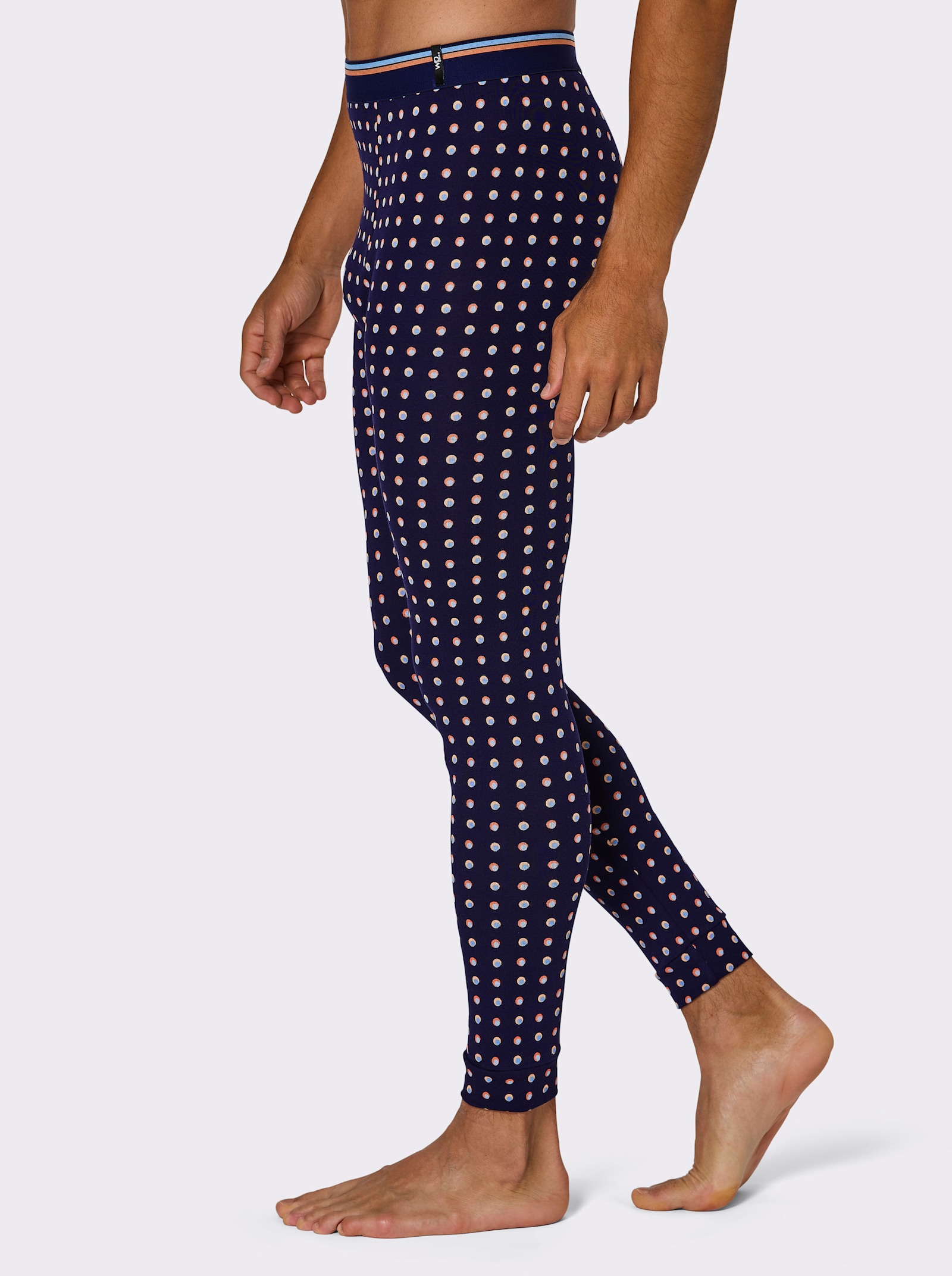 wäschepur men Hose lang - marine-getupft + marine-gestreift